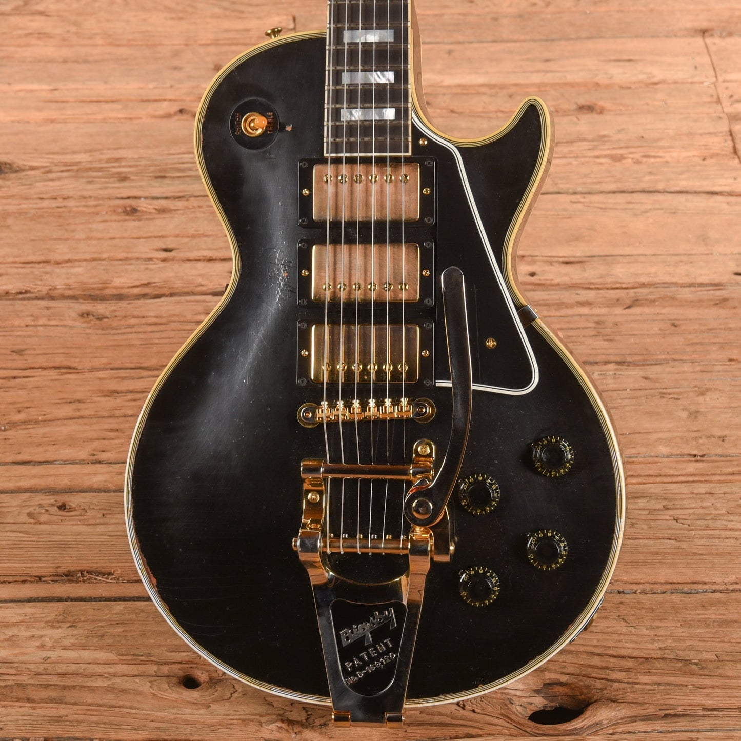 Gibson Custom 1957 Les Paul Custom 3-Pickup Bigsby Murphy Lab Light Aged Ebony 2023