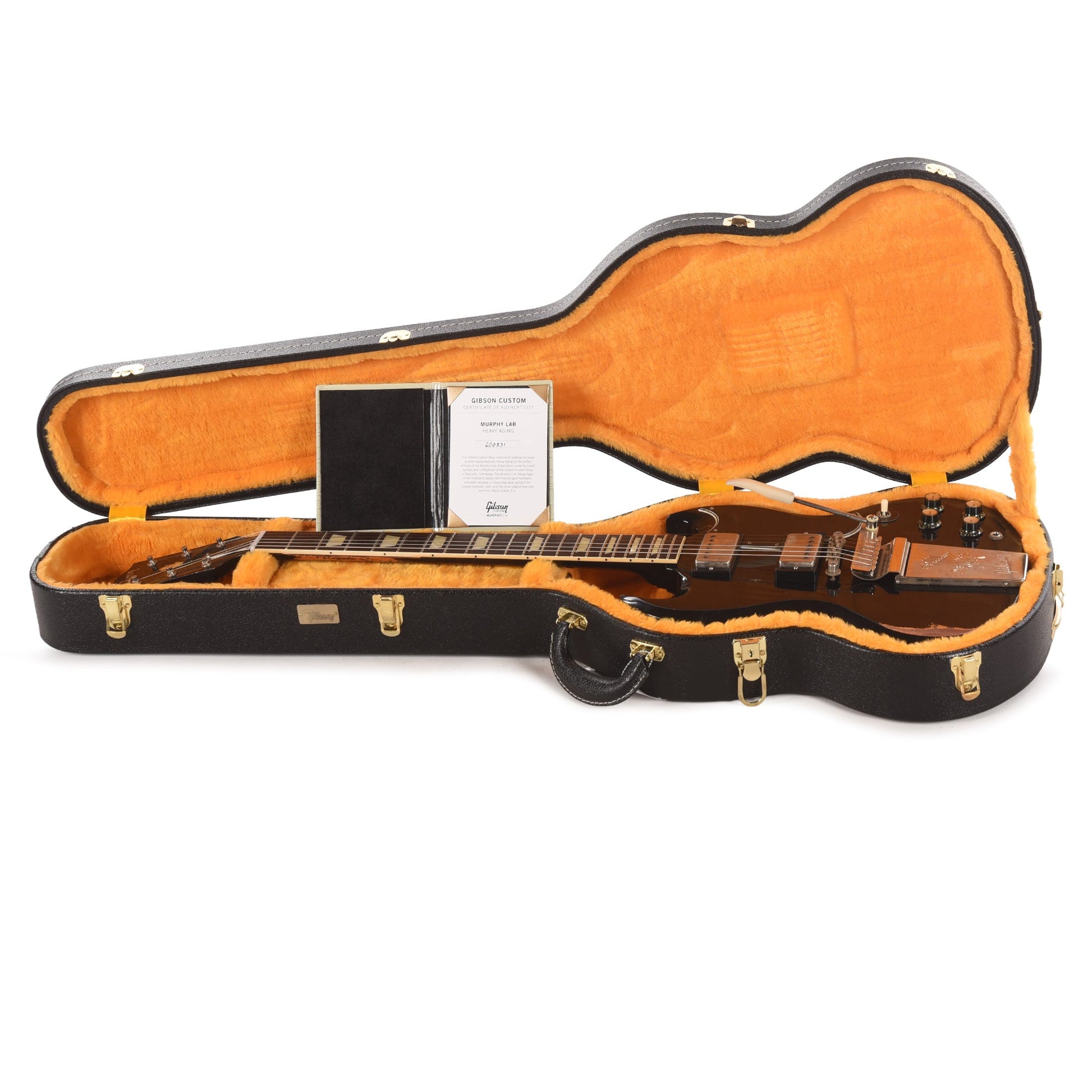 Gibson Custom Shop 1961 Les Paul SG Standard "CME Spec" Antique Ebony Murphy Lab Heavy Aged w/Long Maestro Vibrola