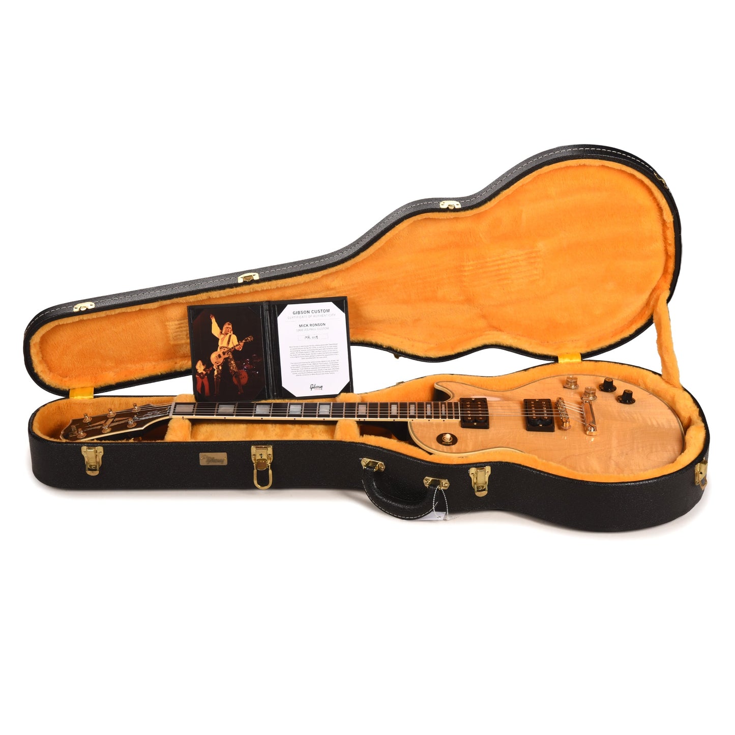 Gibson Custom Shop Artist Collector's Edition Mick Ronson 1968 Les Paul Custom Ebony/Antique Natural Murphy Lab Aged