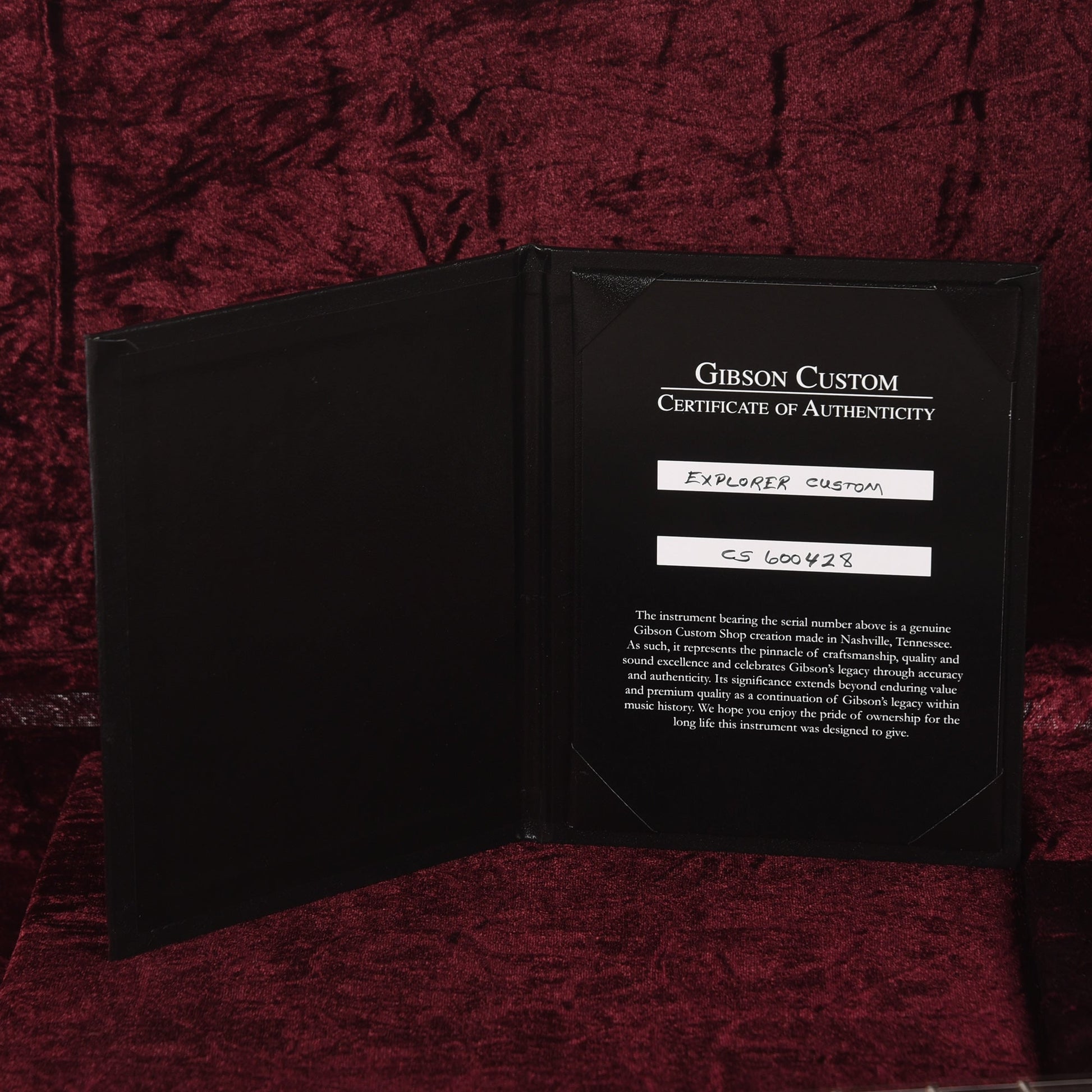 Gibson Custom Shop Explorer Custom "CME Spec" Aniline Dye VOS