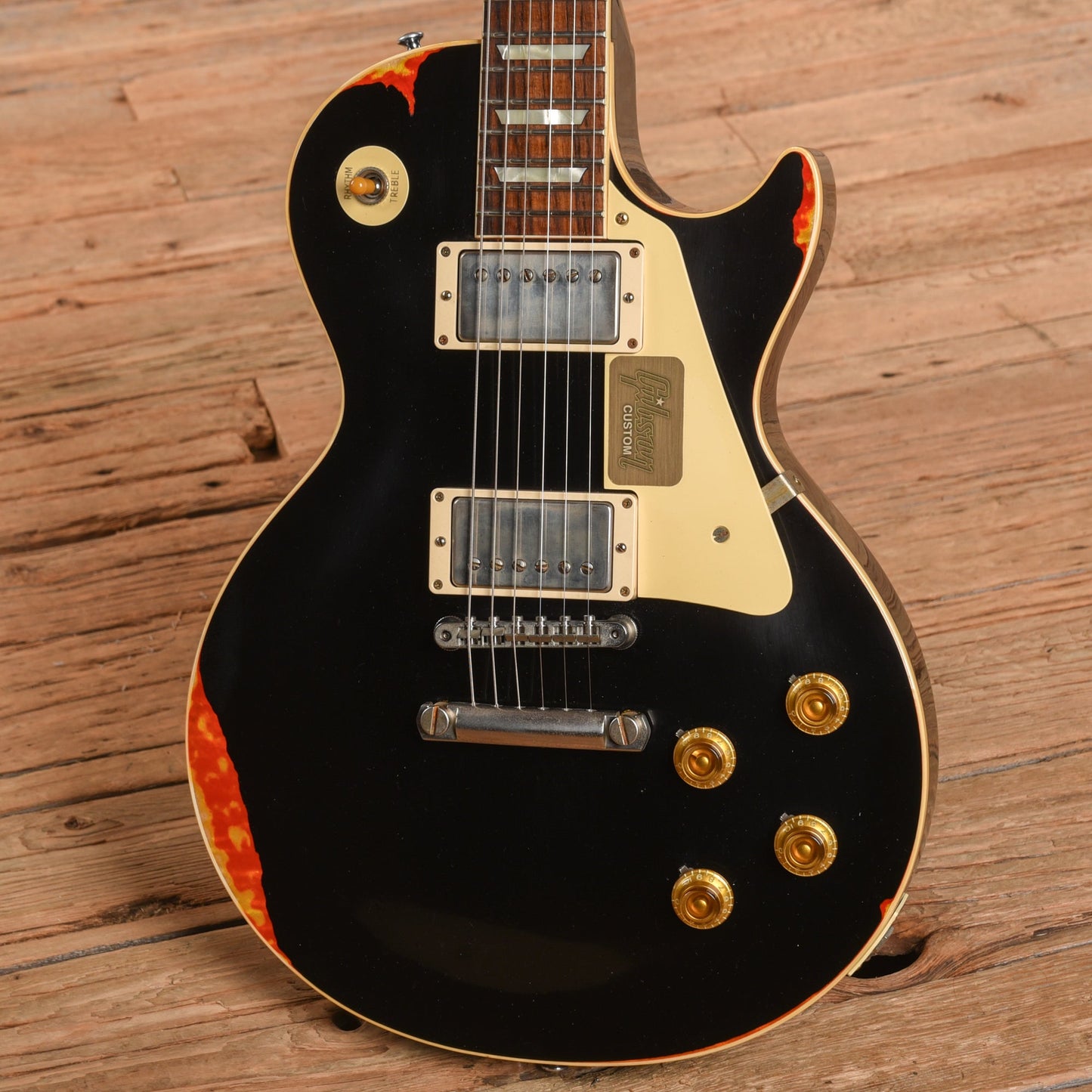 Gibson Custom Painted Over Series '58 Les Paul Standard Reissue Ebony Over Cherry Sunburst 2017