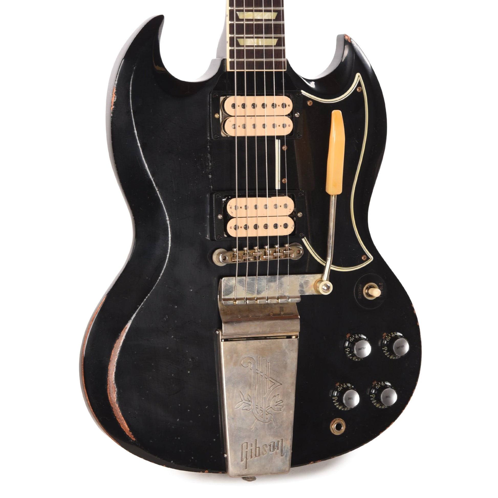 Gibson Custom Shop 1961 Les Paul SG Standard "CME Spec" Antique Ebony Murphy Lab Heavy Aged NH w/Long Maestro Vibrola & Double White Custom "S" Buckers