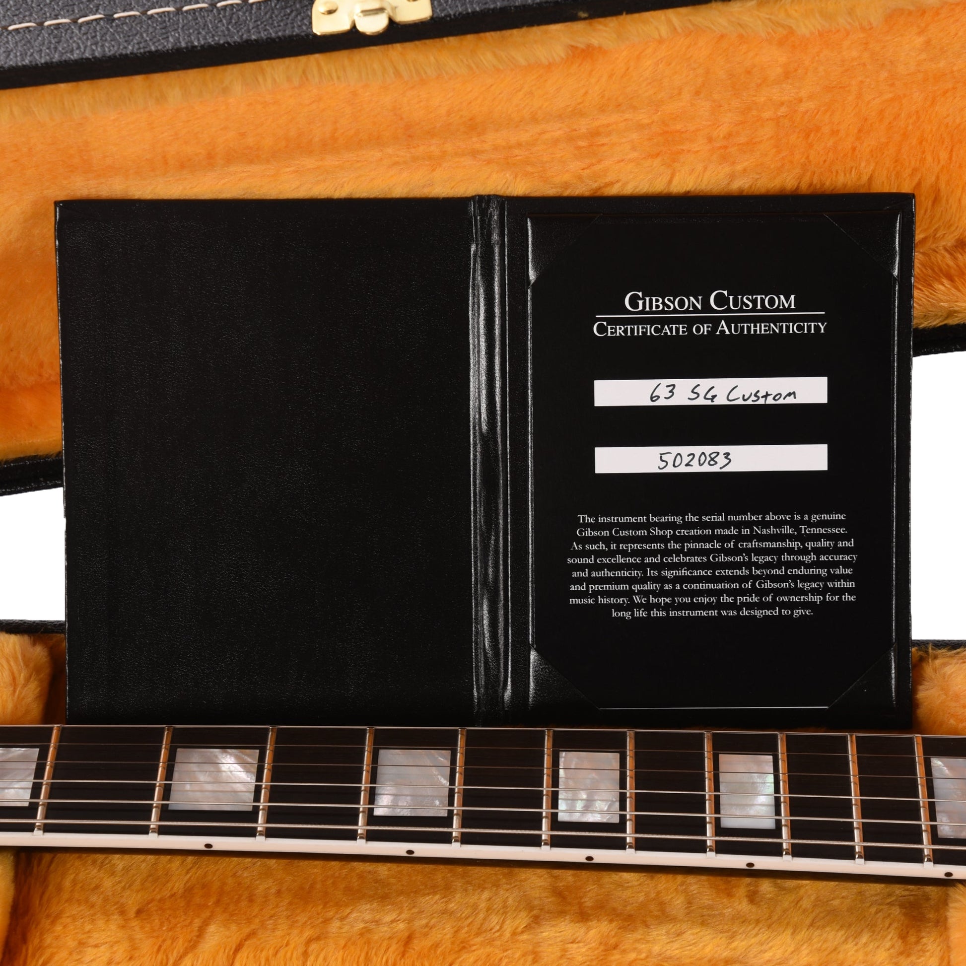 Gibson Custom Shop 1963 SG Custom "CME Spec" Ebony Gloss w/Maestro Vibrola