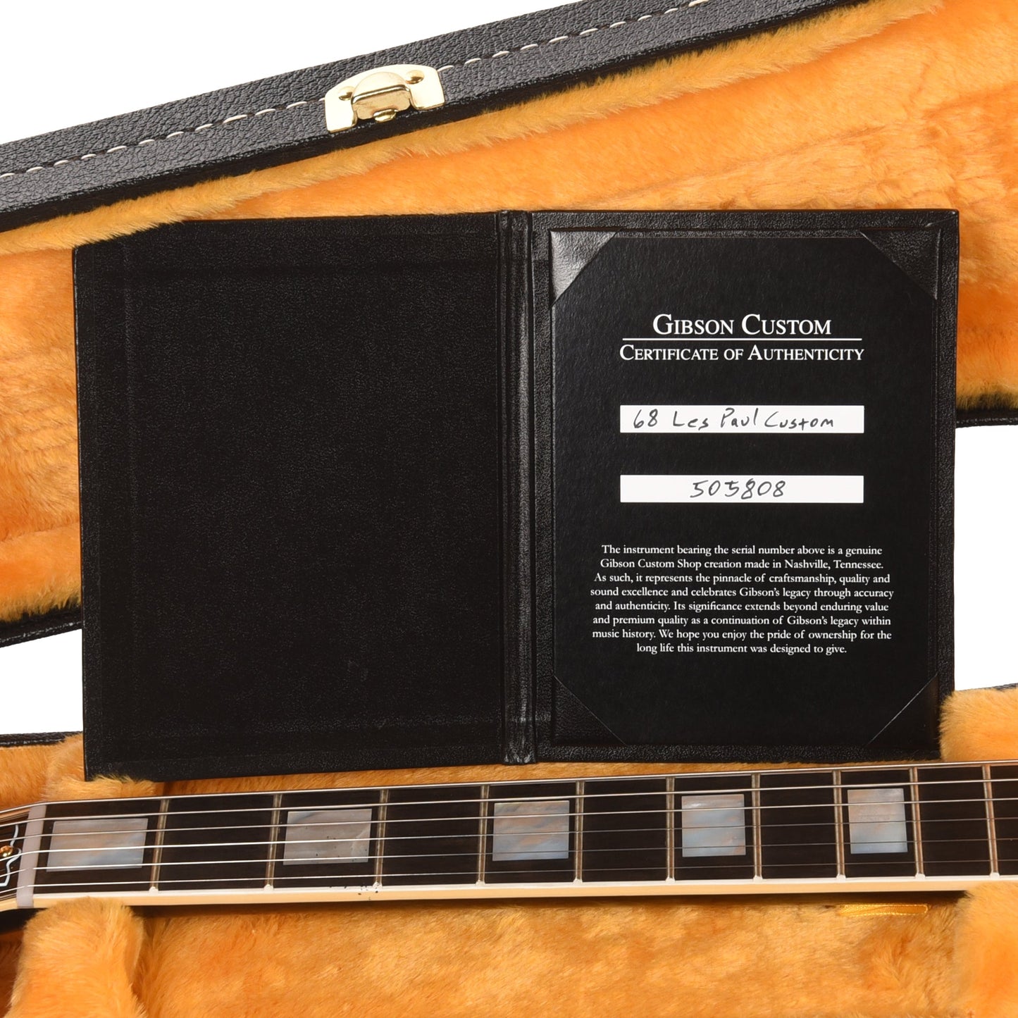 Gibson Custom Shop 1968 Les Paul Custom LEFTY "CME Spec" Ebony VOS