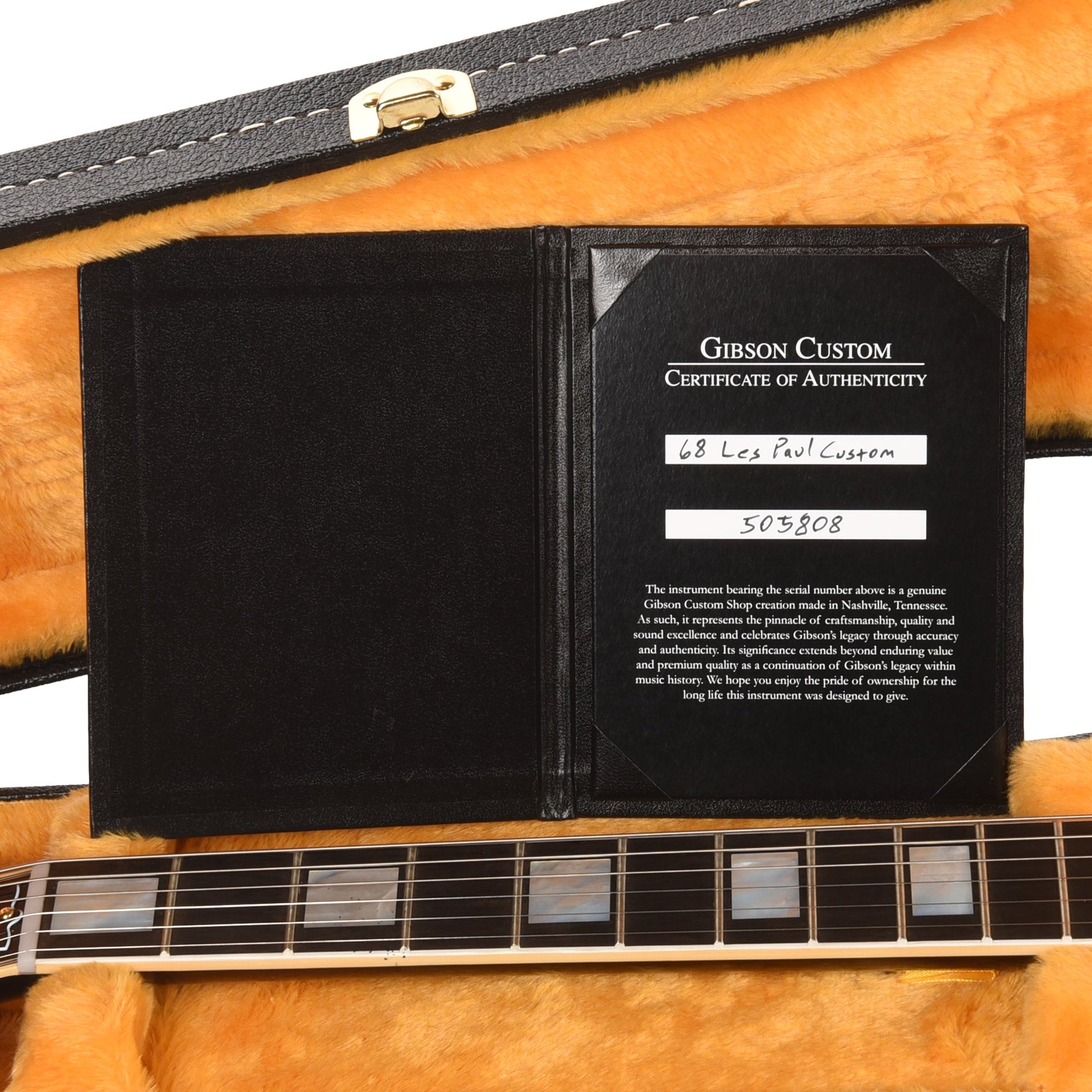 Gibson Custom Shop 1968 Les Paul Custom LEFTY "CME Spec" Ebony VOS