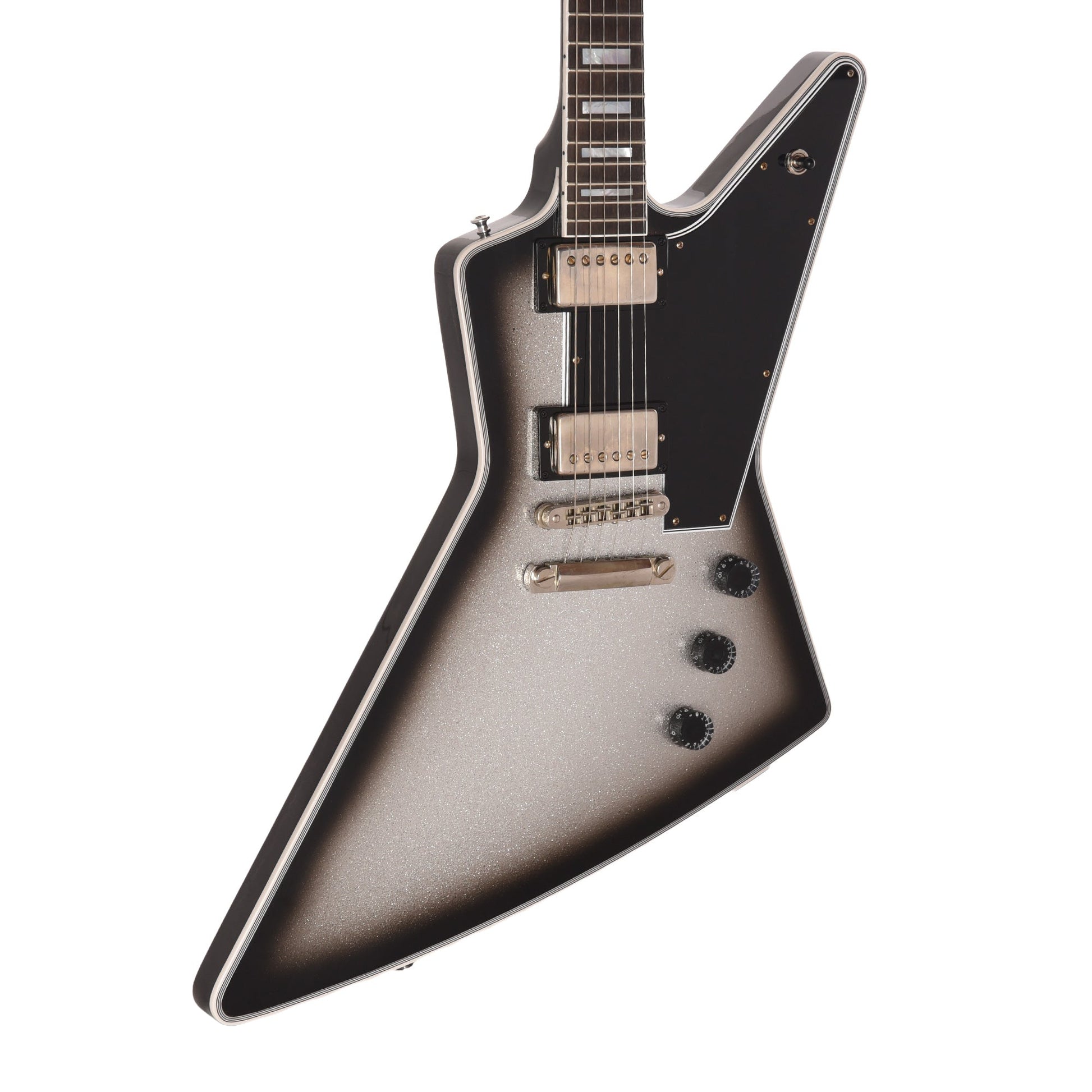 Gibson Custom Shop Explorer Custom "CME Spec" Silver Sparkle Burst/Black Back VOS w/Silver Stinger