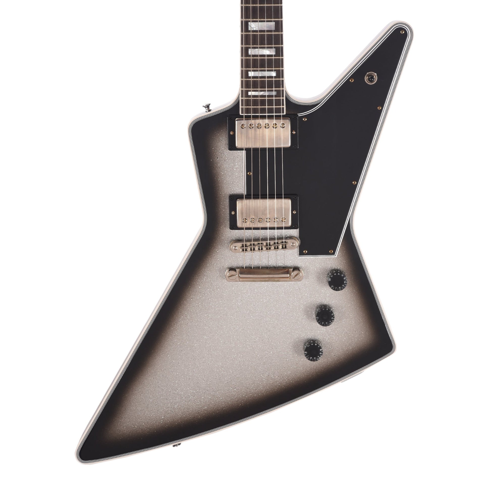 Gibson Custom Shop Explorer Custom "CME Spec" Silver Sparkle Burst/Black Back VOS w/Silver Stinger