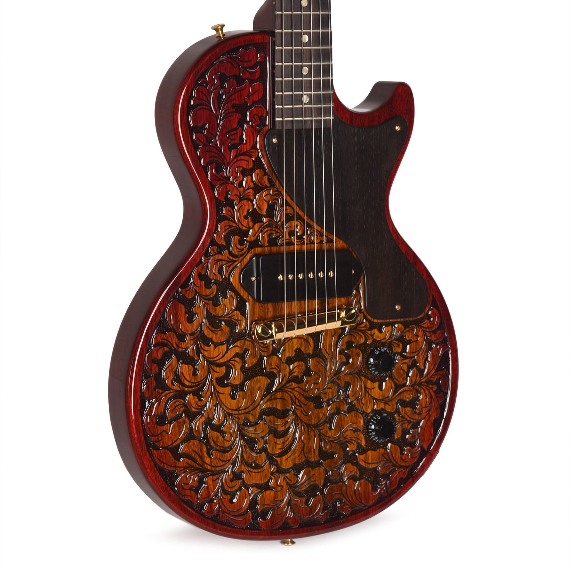 Gibson Custom Shop NAMM 2026 "Western Floral" Les Paul Junior Sheridan-Style Carvings by Matt Sneddon w/Ebony Parts