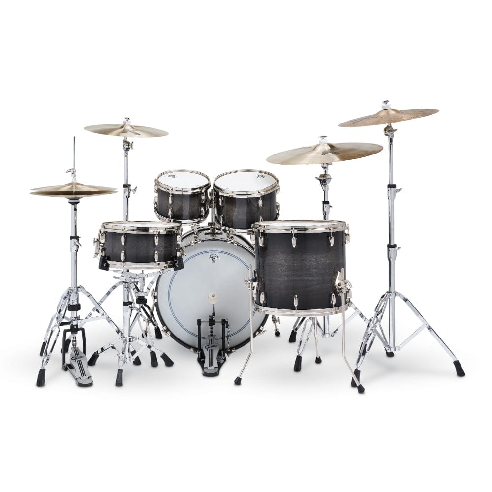 Gretsch 140th Anniversary 10/12/16/22/6.5x14 5pc. Hybrid Drum Kit Ebony Stardust w/Nickel Hdw & Bag Set