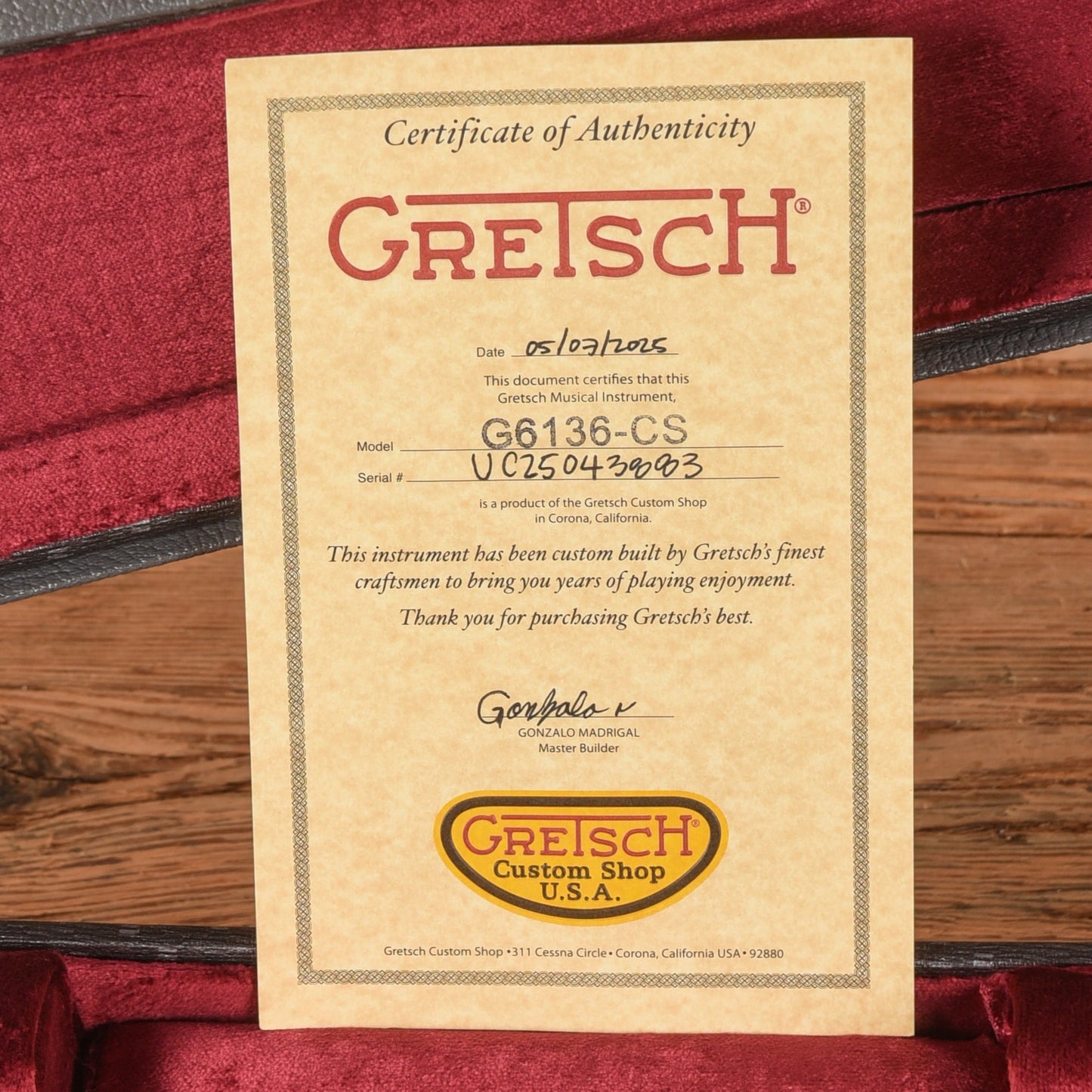 Gretsch Custom Shop G6136-55 Paisley Falcon Relic Master Built by Gonzalo Madrigal Candy Apple Burst 2025