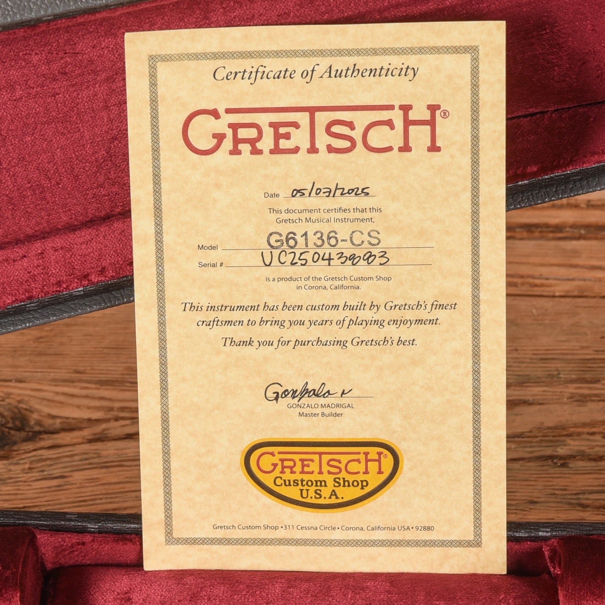 Gretsch Custom Shop G6136-55 Paisley Falcon Relic Master Built by Gonzalo Madrigal Candy Apple Burst 2025