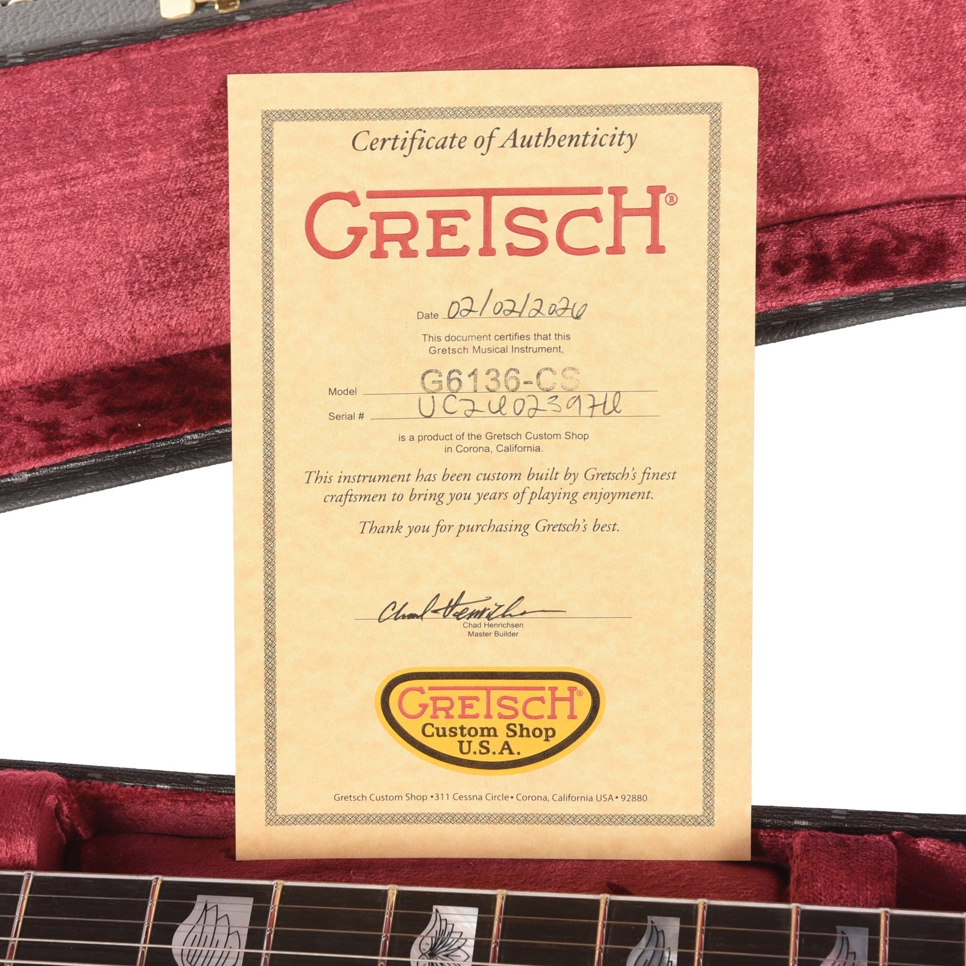 Gretsch Custom Shop G6136-55 Falcon NOS Aged Champagne Sparkle Master Built by Chad Henrichsen