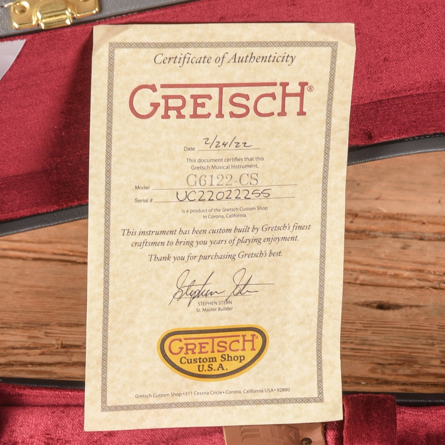 Gretsch Custom Shop Stephen Stern Masterbuilt G6122-CS Figured Mahogany 2022 - Zac Brown