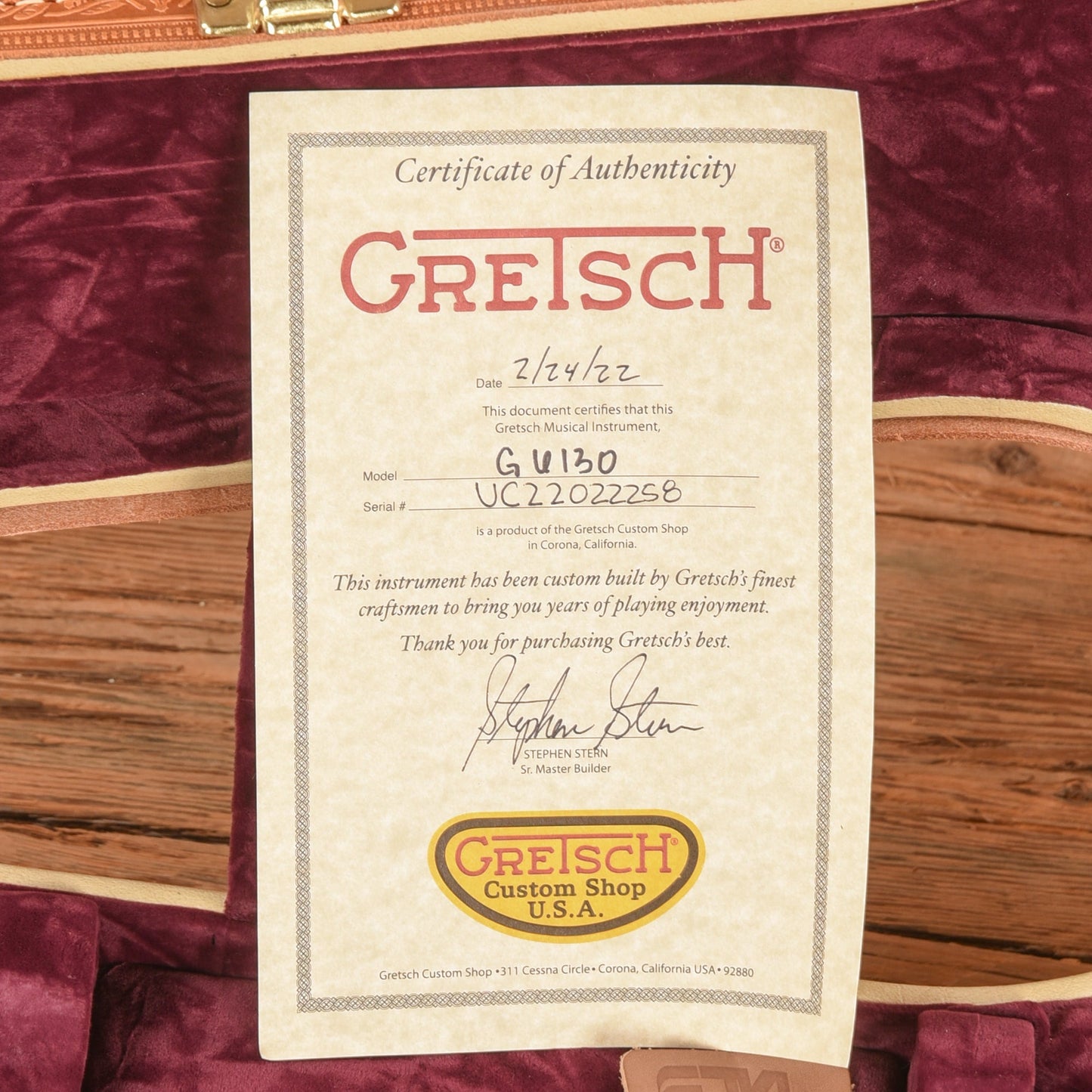 Gretsch Custom Shop Stephen Stern Masterbuilt G6130 Mocha Pine 2022 - Zac Brown