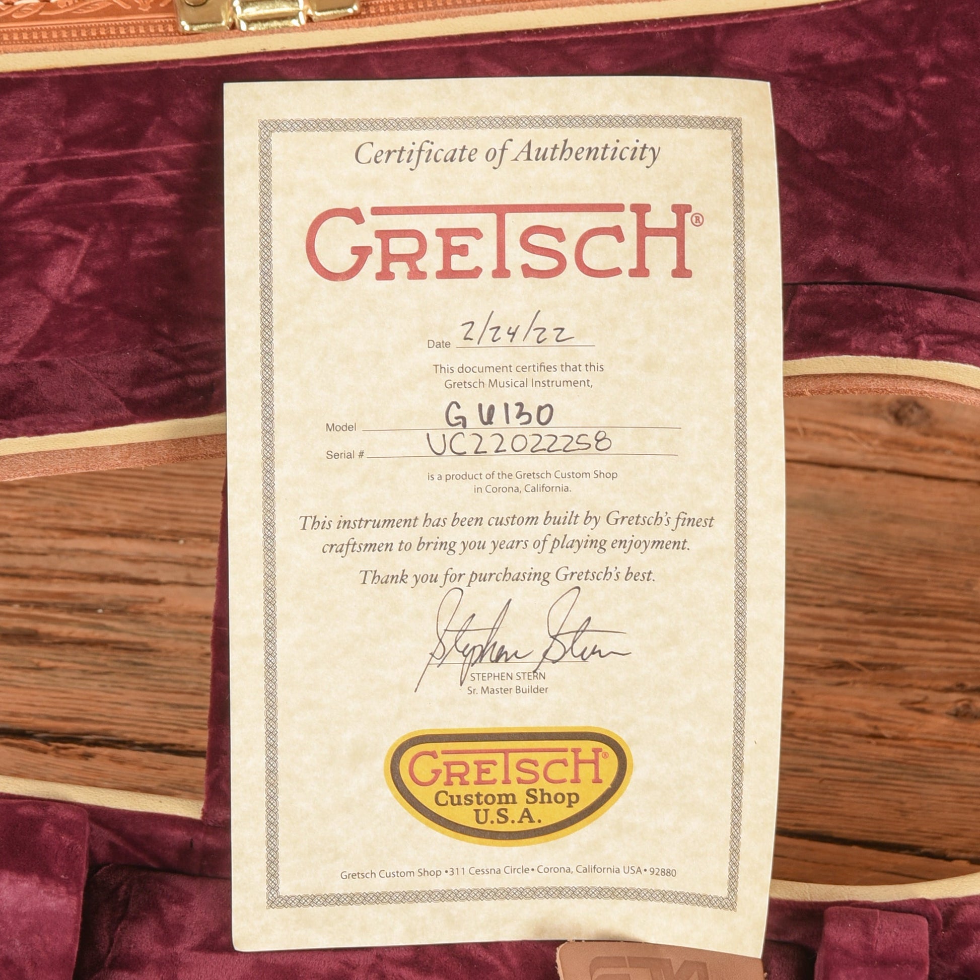 Gretsch Custom Shop Stephen Stern Masterbuilt G6130 Mocha Pine 2022 - Zac Brown