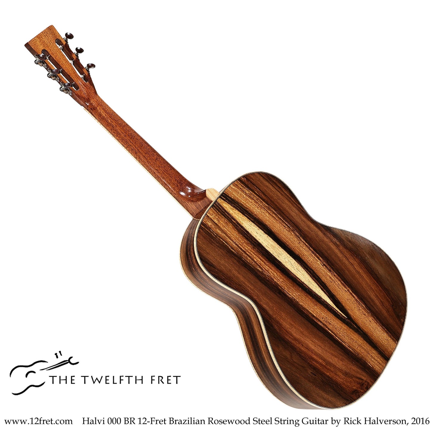 Halvi 000 BR 12-Fret Brazilian Rosewood Steel String Guitar by Rick Halverson, 2016  [USED]