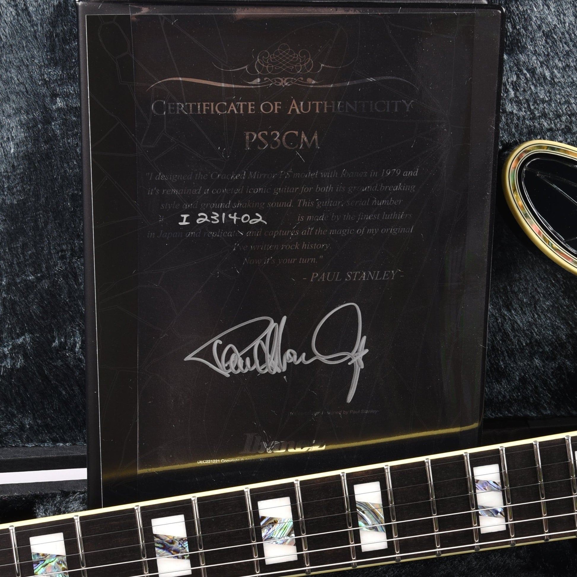 Ibanez PS3CM Paul Stanley Signature Model w/Black "Cracked Mirror" Top