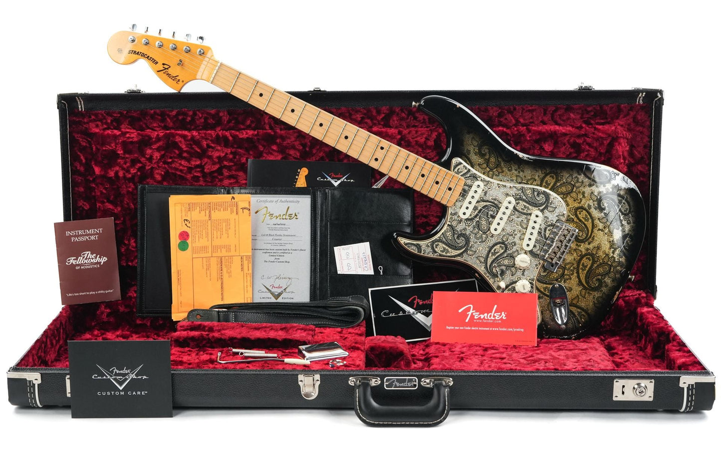 Fender 68 Stratocaster Custom Shop Ltd Black Paisley Relic Lefty 2019