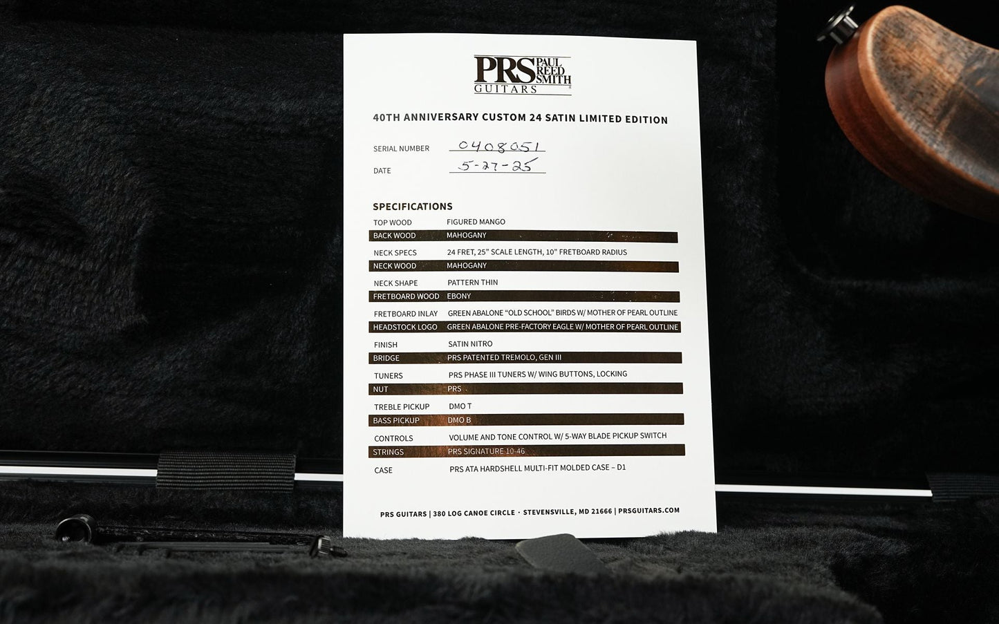 PRS Limited 40th Anniversary Custom 24 Satin Charcoal