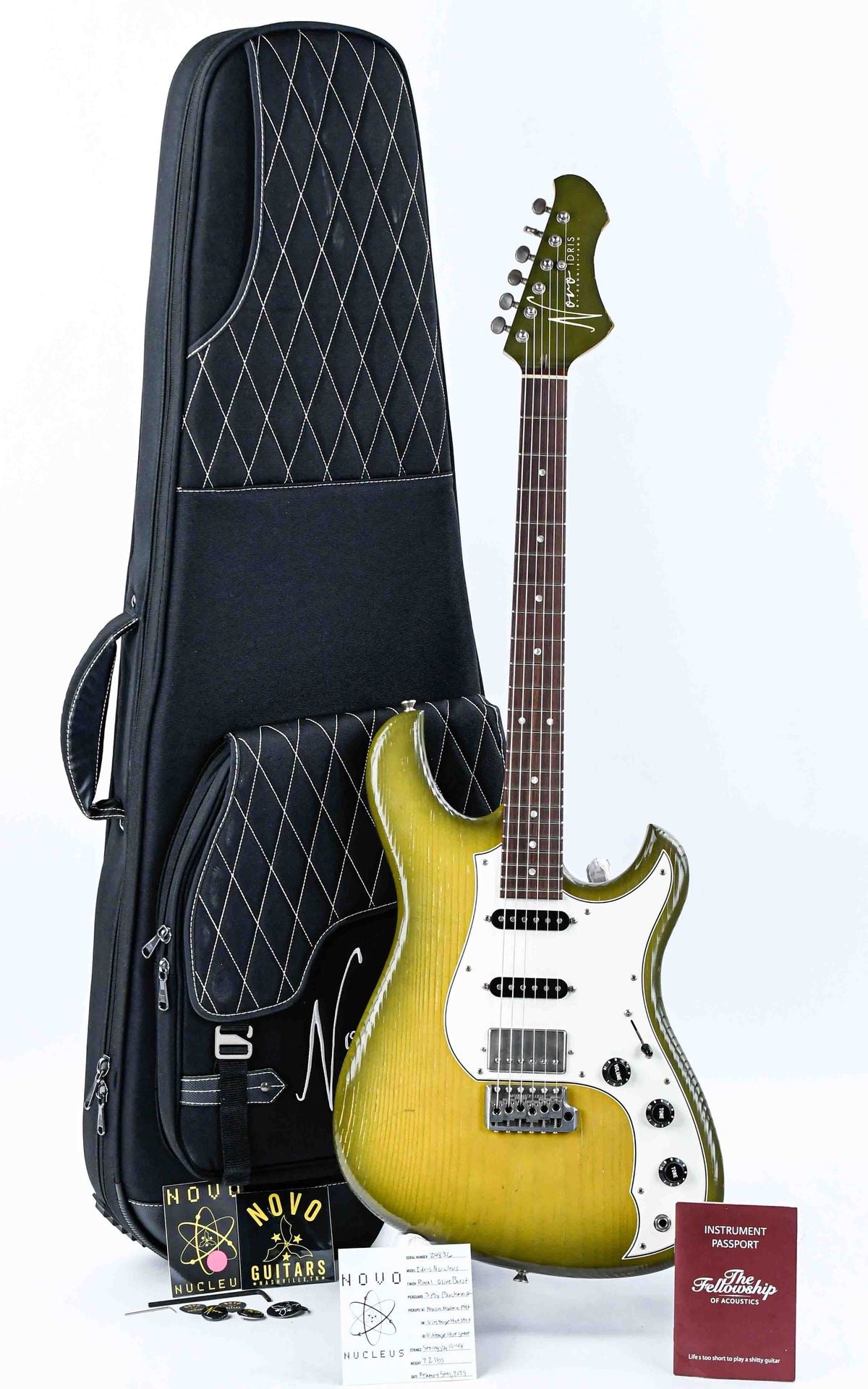 Novo Nucleus NAMM Idris HSS Royal Olive Burst