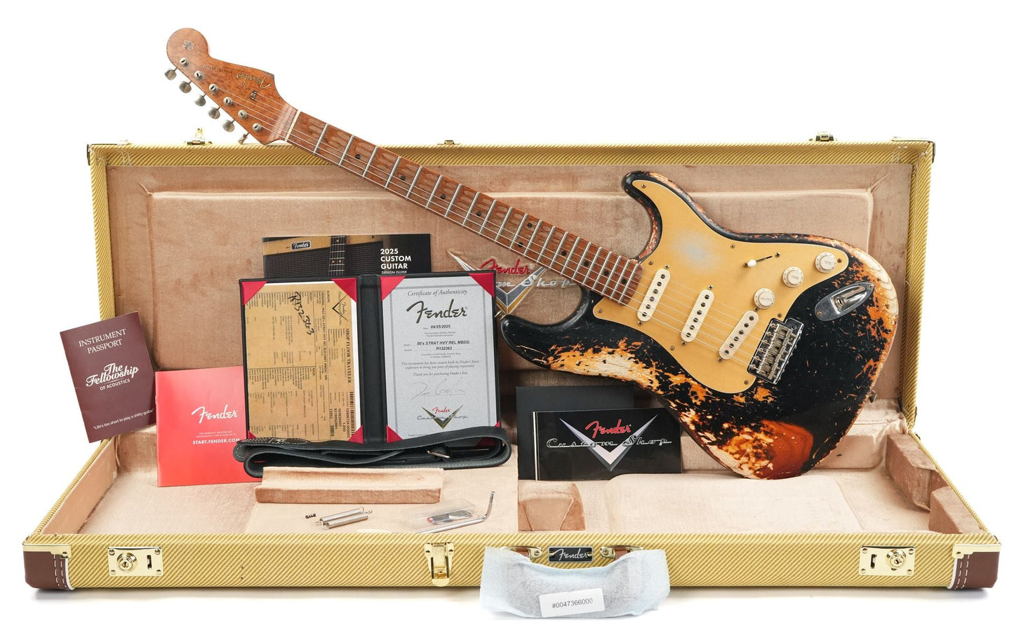 Fender Custom Shop 50's Stratocaster Dennis Galuszka Masterbuilt Black over Violin Burst Heavy Relic