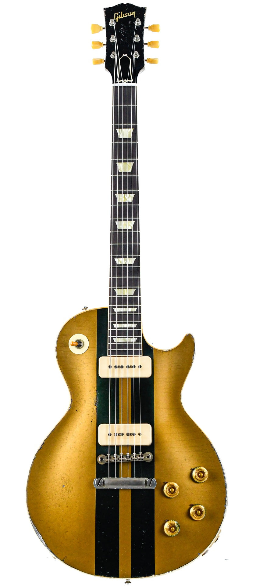Gibson Custom 56 Les Paul All Gold w/ British Racing Green Stripes Murphy Lab Heavy Aged