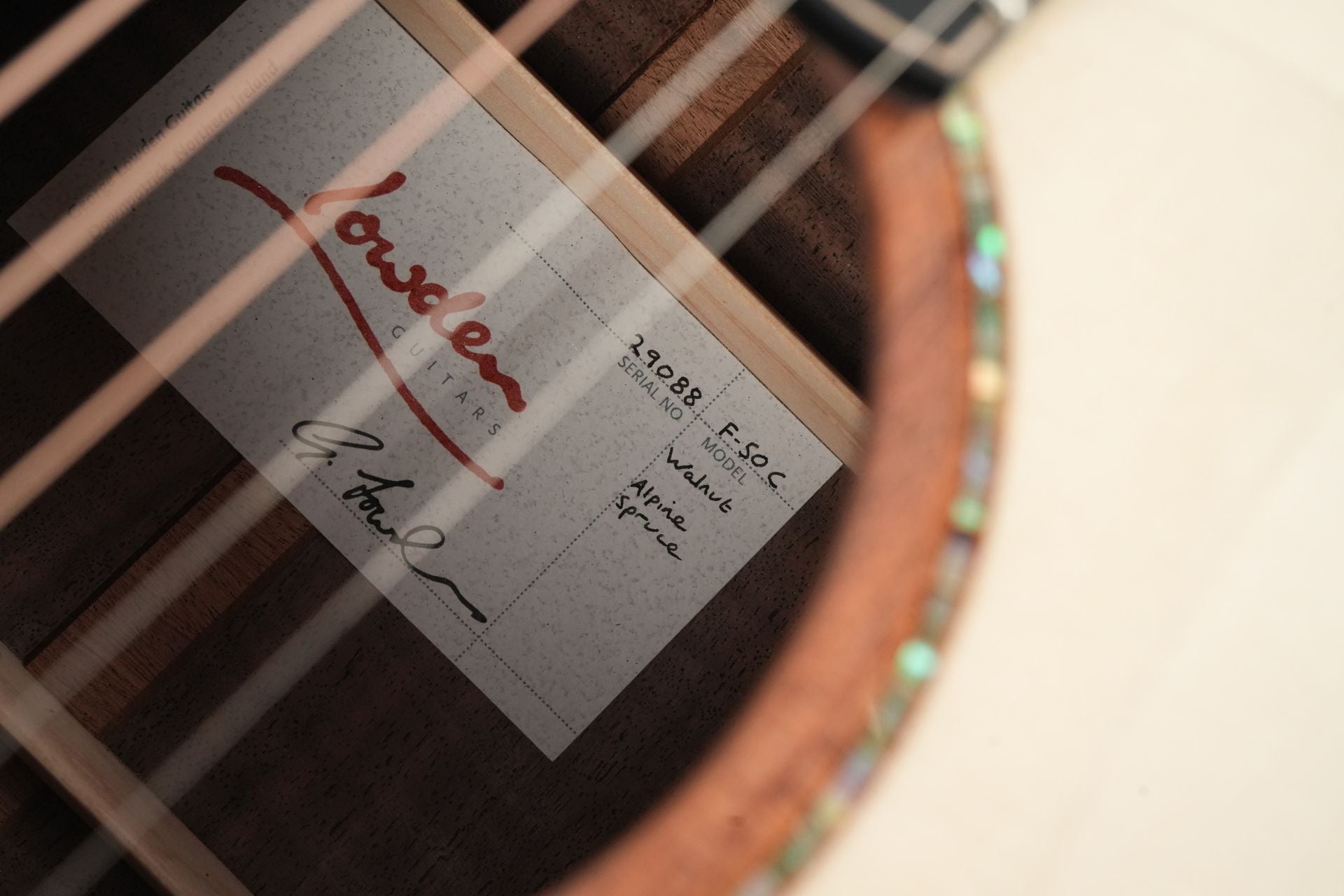 Lowden F50C Walnut Alpine Spruce