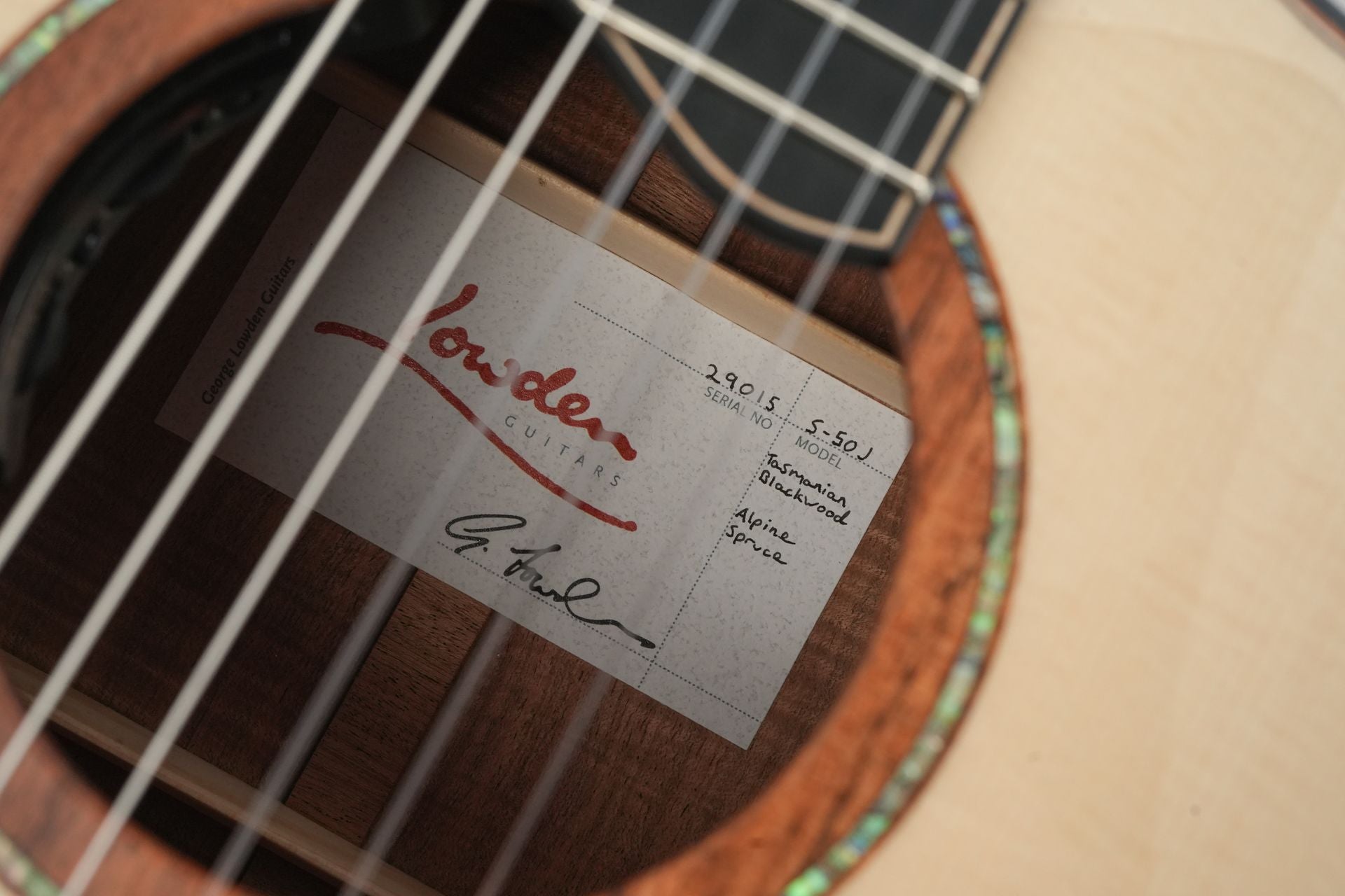 Lowden S50J Tasmanian Blackwood Adirondack