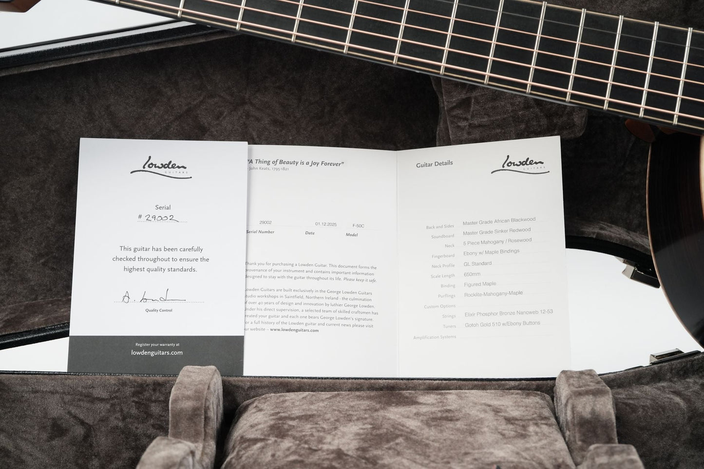 Lowden F50C African Blackwood Sinker Redwood