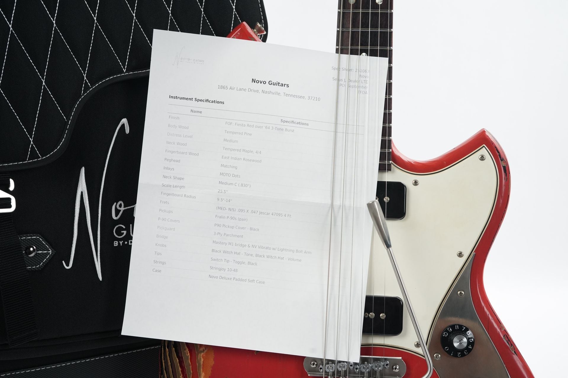 Novo Serus J Fiesta Red over '64 3 Tone Sunburst