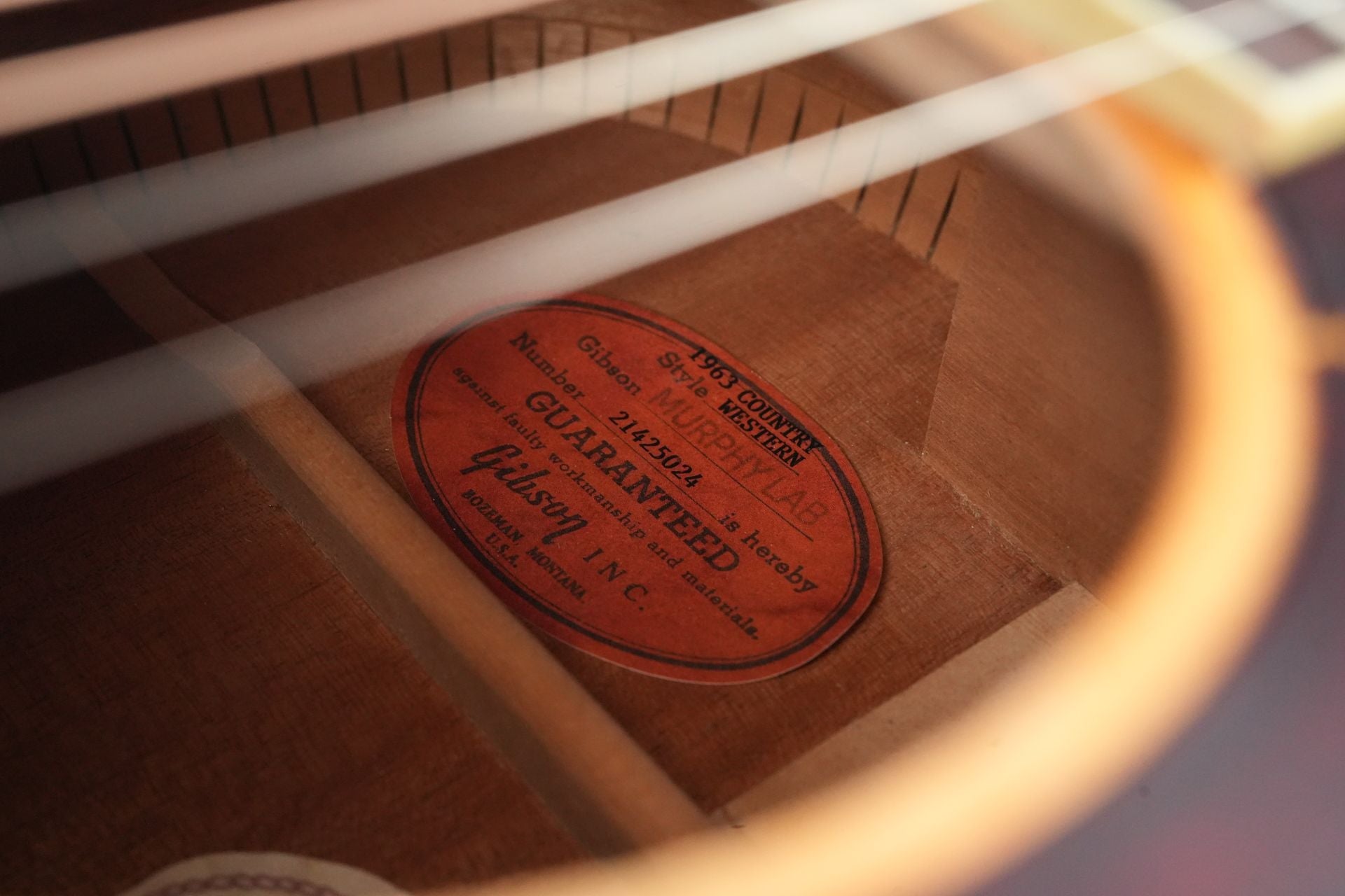 Gibson 1963 Country Western Smoked Natural Murphy Lab Heavy Aged