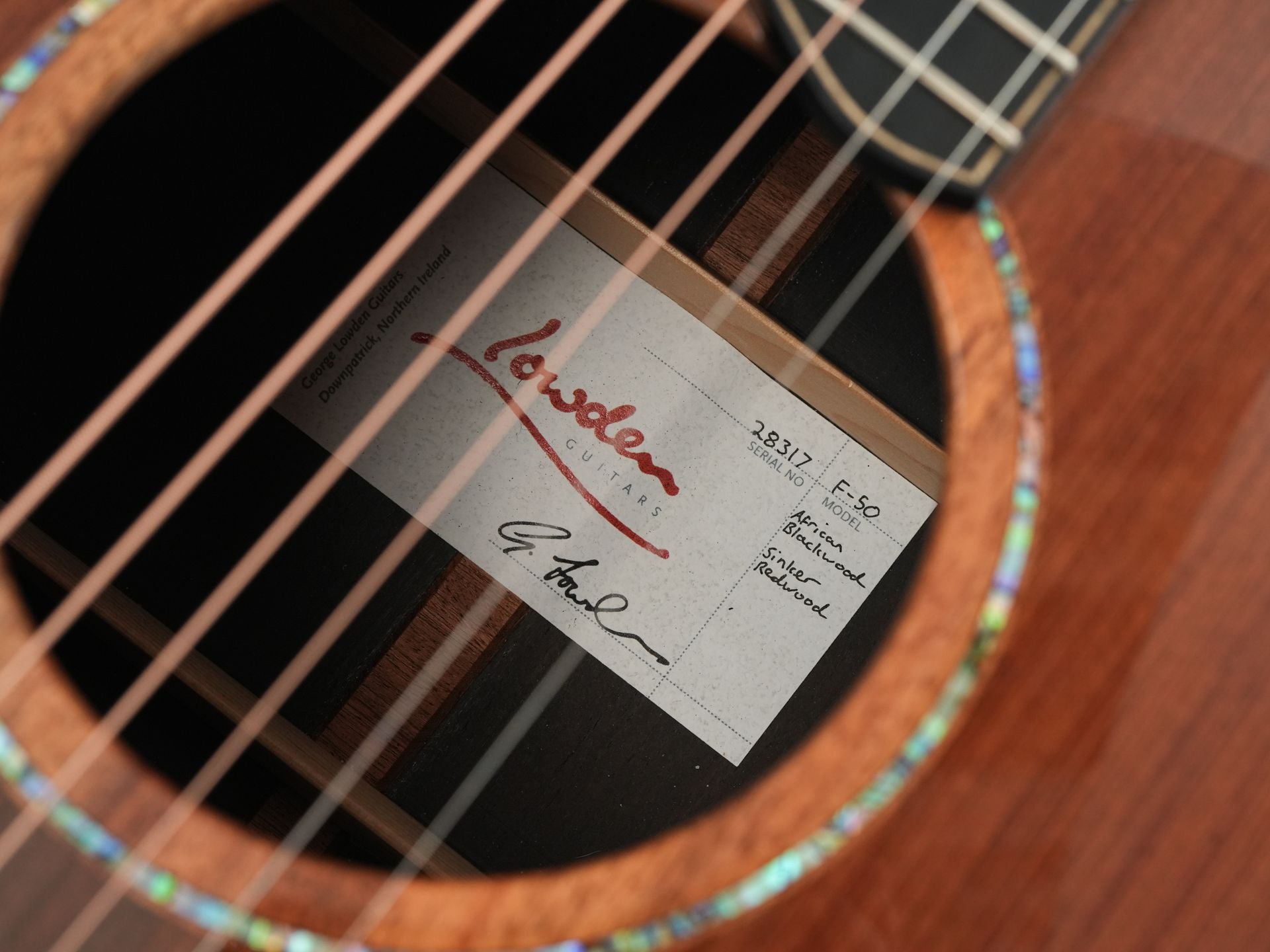 Lowden F50 African Blackwood Sinker Redwood 2024