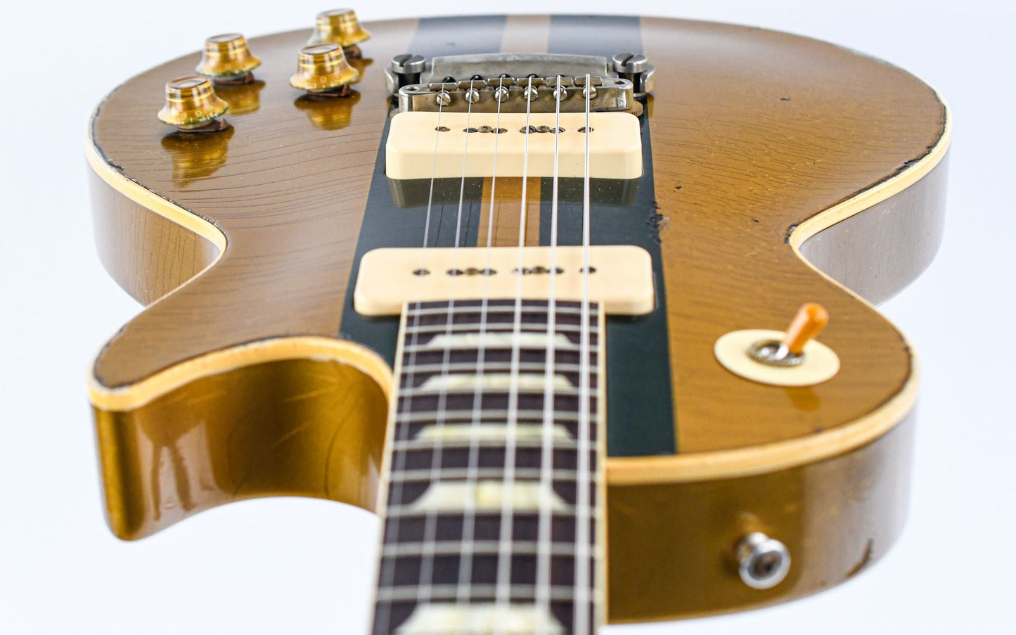 Gibson Custom 56 Les Paul All Gold w/ British Racing Green Stripes Murphy Lab Heavy Aged