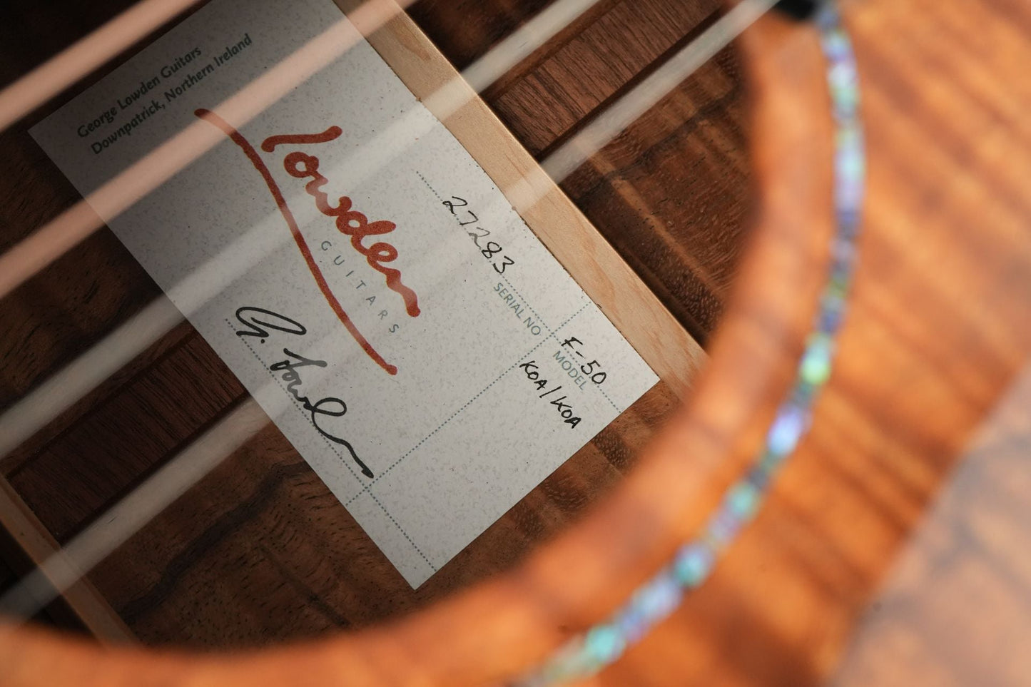 Lowden F50 Mastergrade Hawaiian Koa 2023
