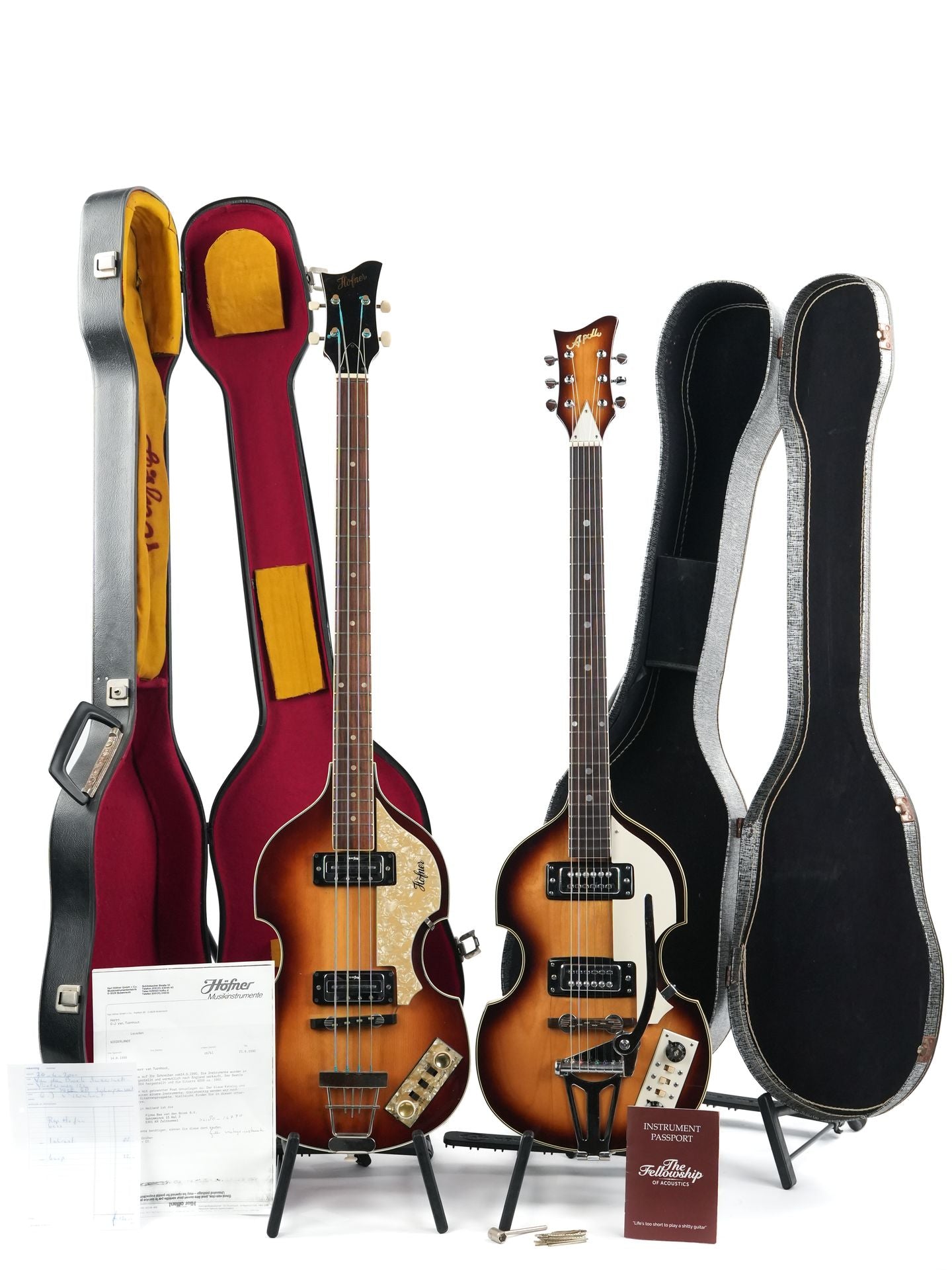 Hofner 500/1 Violin Bass 1968 with Apollo Matching Guitar