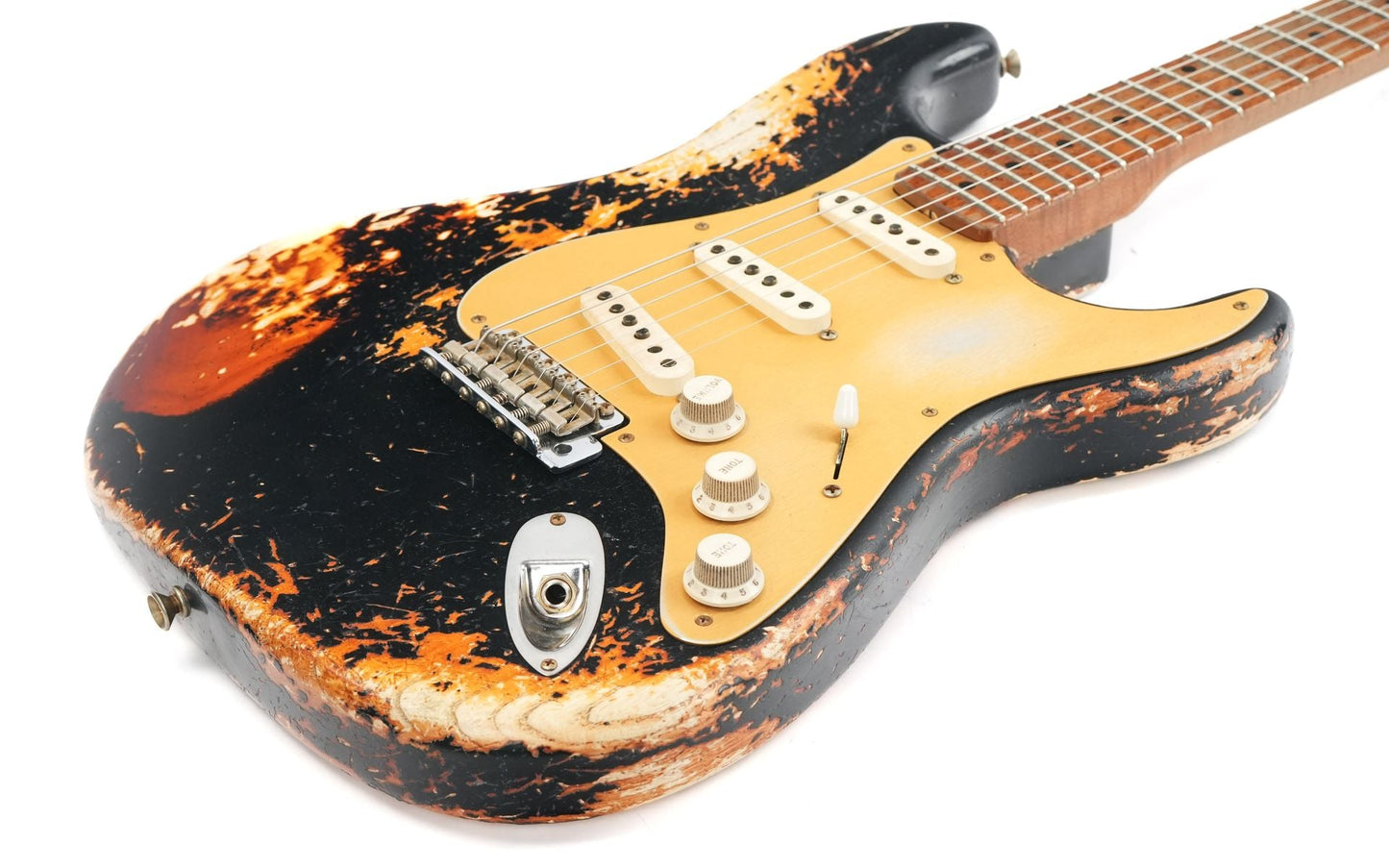 Fender Custom Shop 50's Stratocaster Dennis Galuszka Masterbuilt Black over Violin Burst Heavy Relic