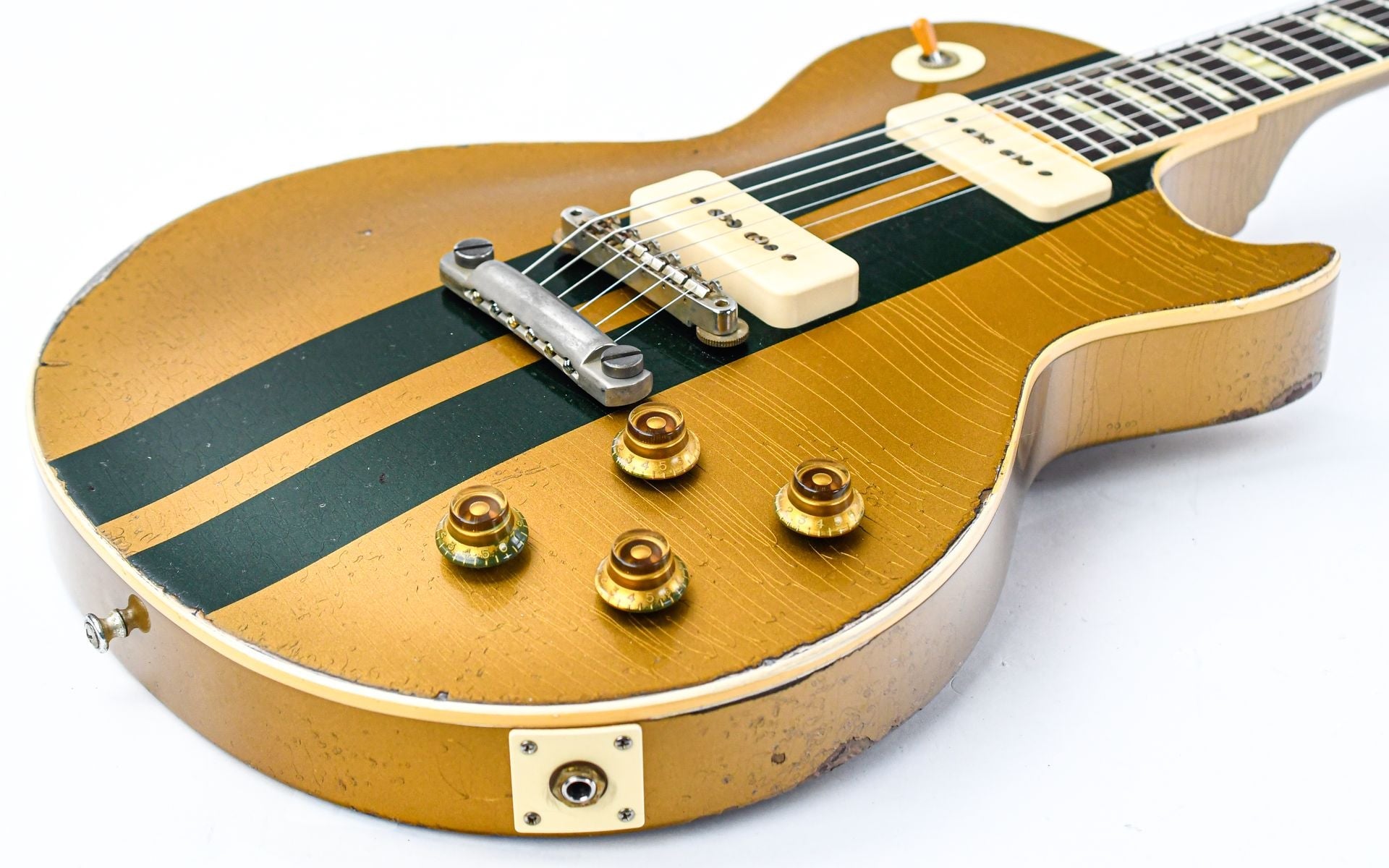 Gibson Custom 56 Les Paul All Gold w/ British Racing Green Stripes Murphy Lab Heavy Aged