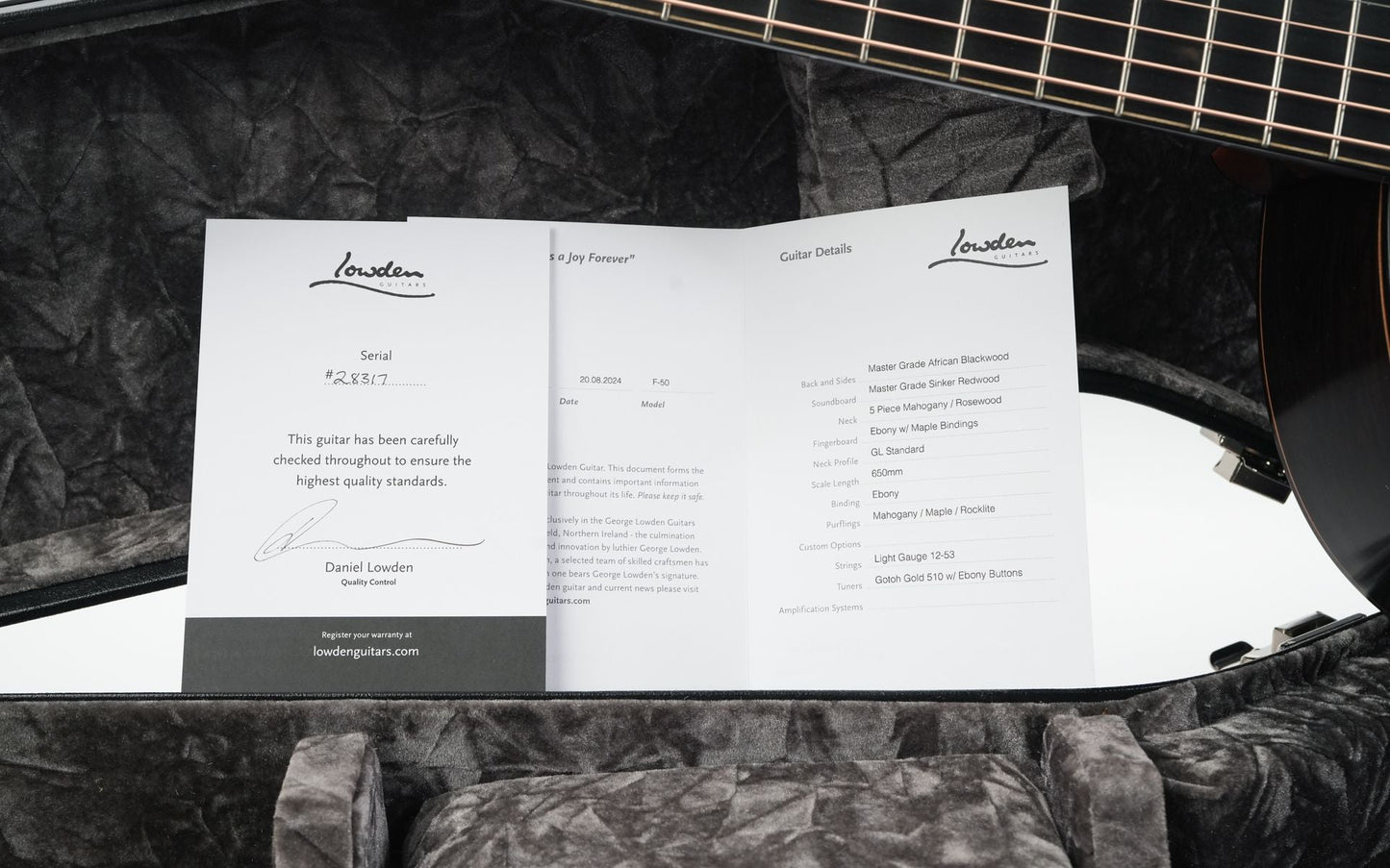 Lowden F50 African Blackwood Sinker Redwood 2024