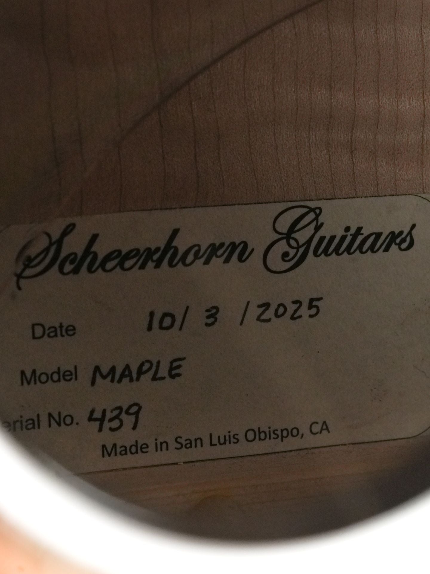 Scheerhorn L Body Figured Maple Square Neck
