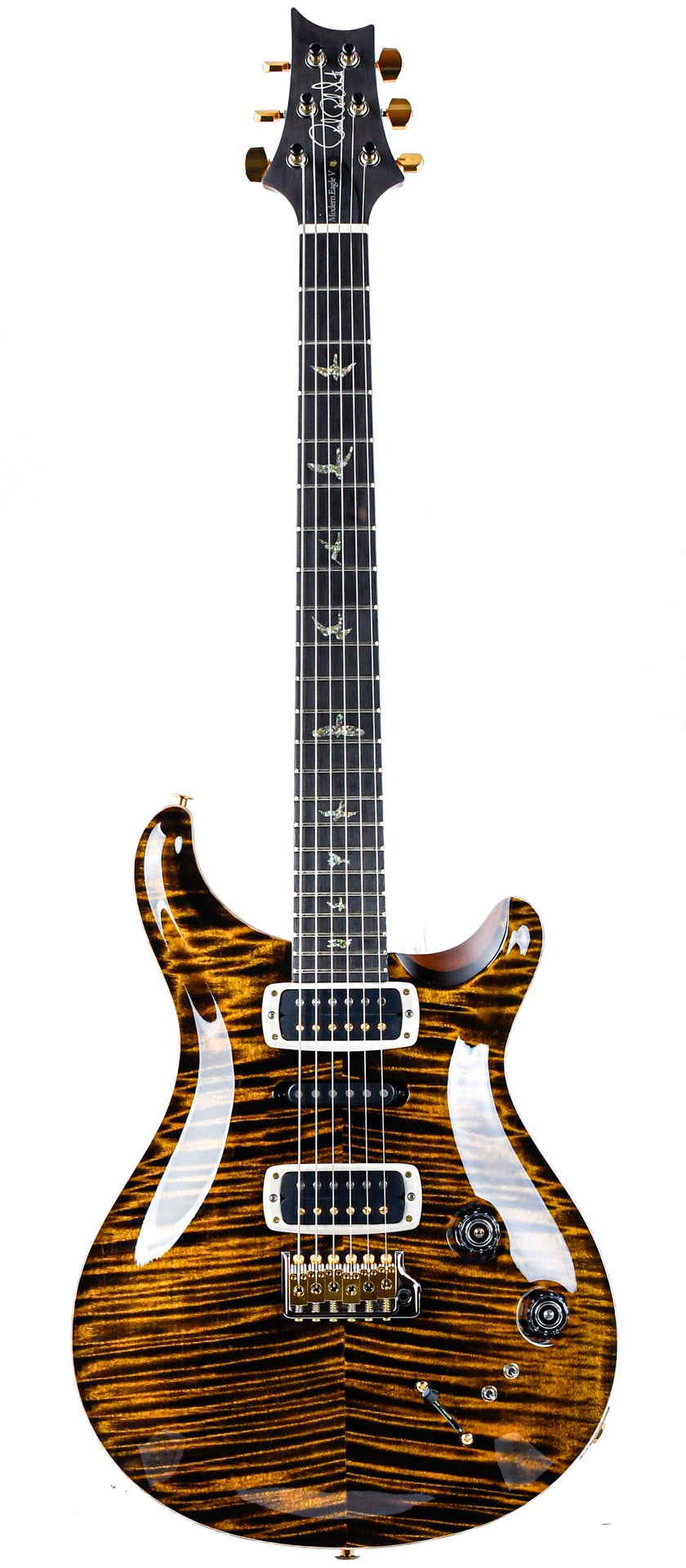 PRS Wood Library Modern Eagle V Yellow Tiger 10 Top