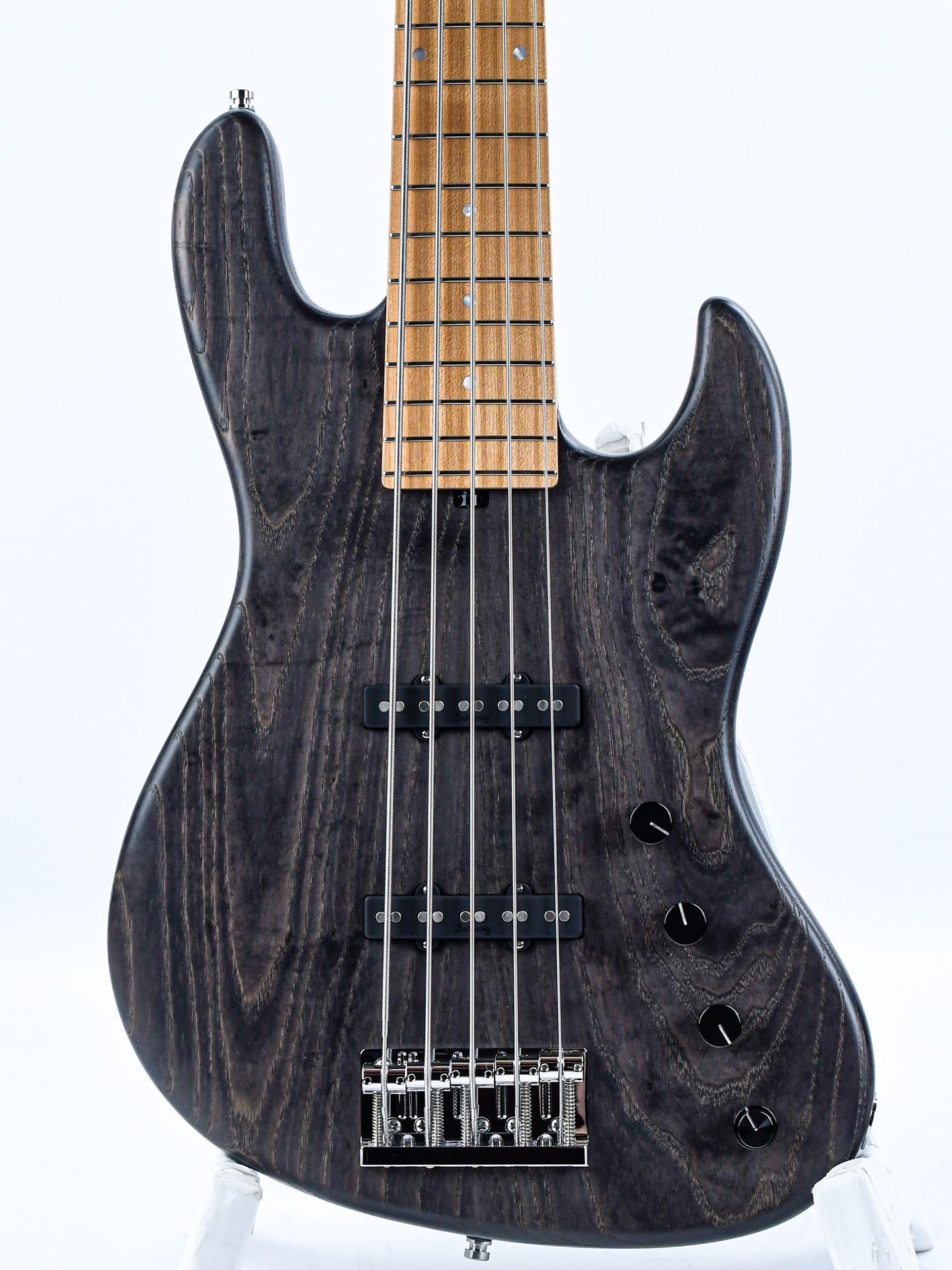 Sadowsky MasterBuilt 21 Fret Standard J/J Bass Swamp Ash Body 5-String Black Transparent Satin