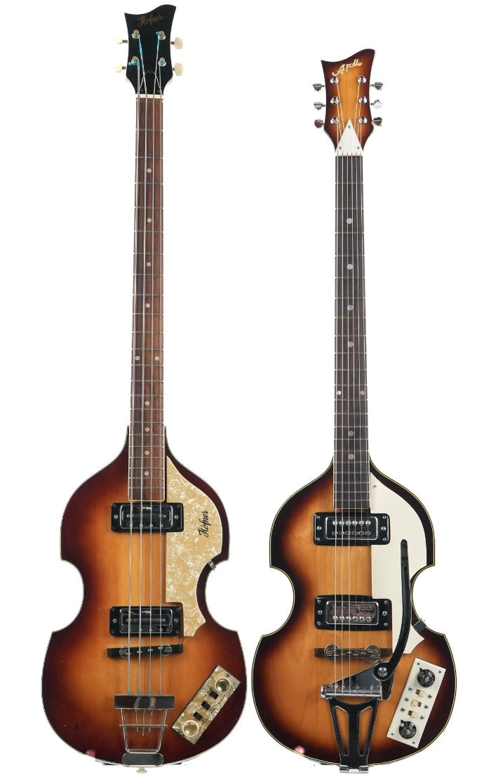 Hofner 500/1 Violin Bass 1968 with Apollo Matching Guitar