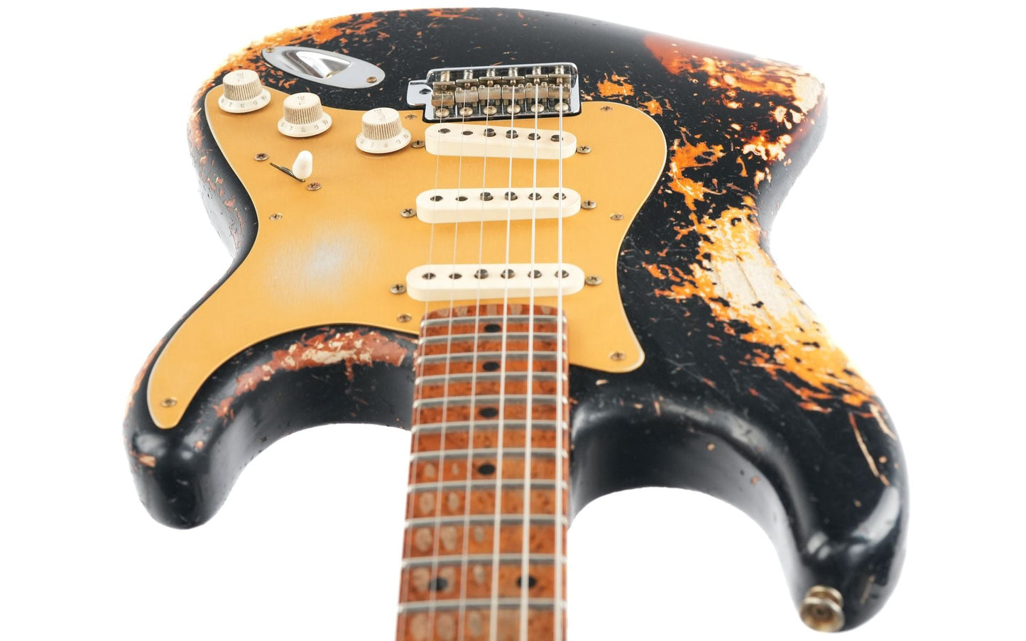 Fender Custom Shop 50's Stratocaster Dennis Galuszka Masterbuilt Black over Violin Burst Heavy Relic