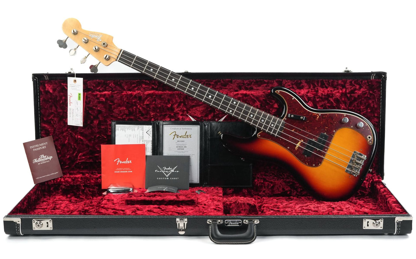 Fender Custom Shop 66 Precision bass Journeyman Bleached 3 Tone Sunburst 2023