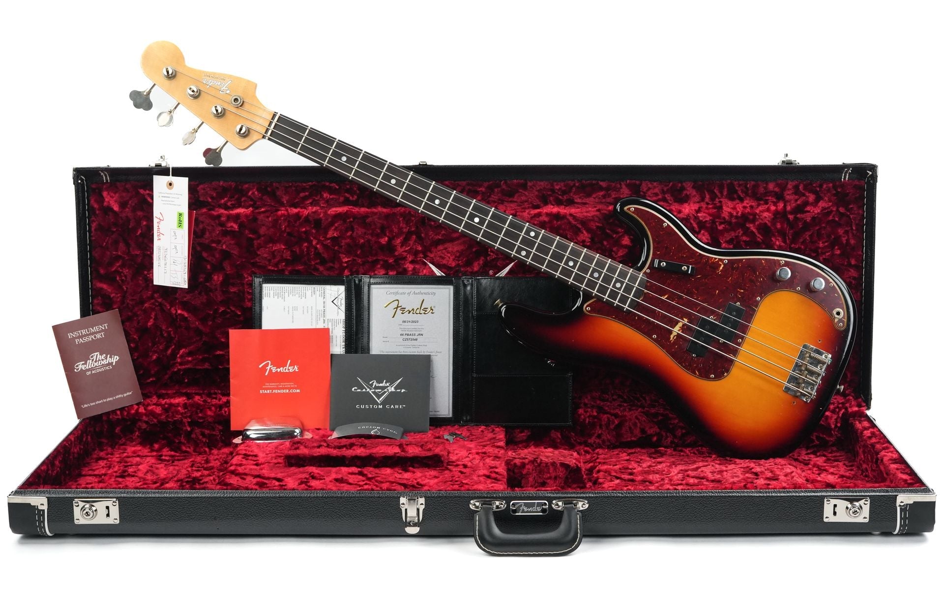 Fender Custom Shop 66 Precision bass Journeyman Bleached 3 Tone Sunburst 2023