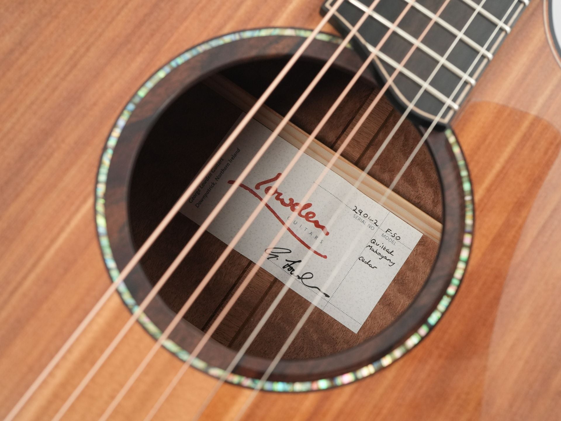 Lowden F50C Quilted Mastergrade Mahogany Red Cedar