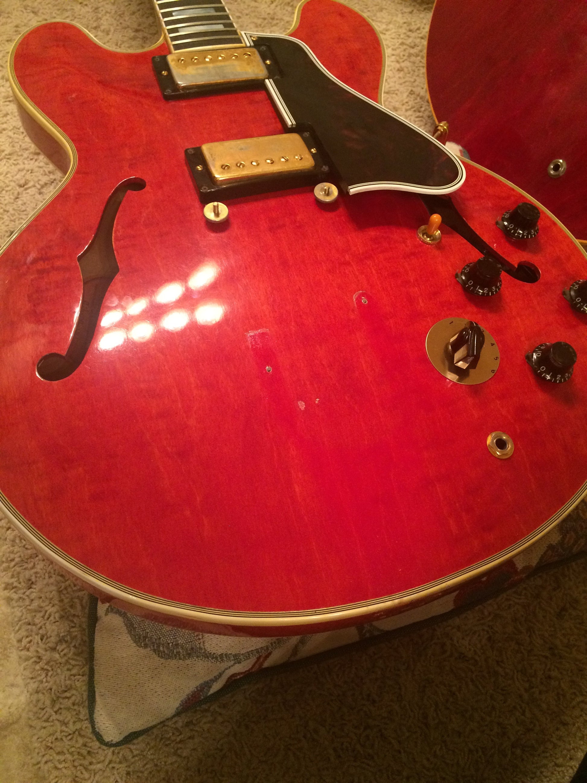 1960 Gibson ES-355 TDSV! CLEAN, PAF's, Watermelon Cherry w/ FLAME! Bigsby