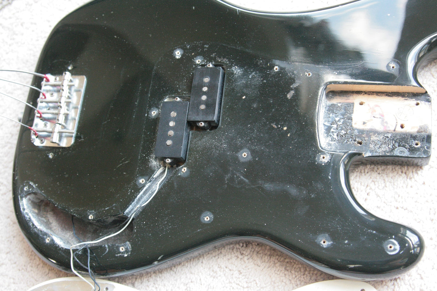 1974 Fender Precision Bass Fretless Black Custom Color - ALL ORIGINAL Vintage P! 1970’s, Maple Board