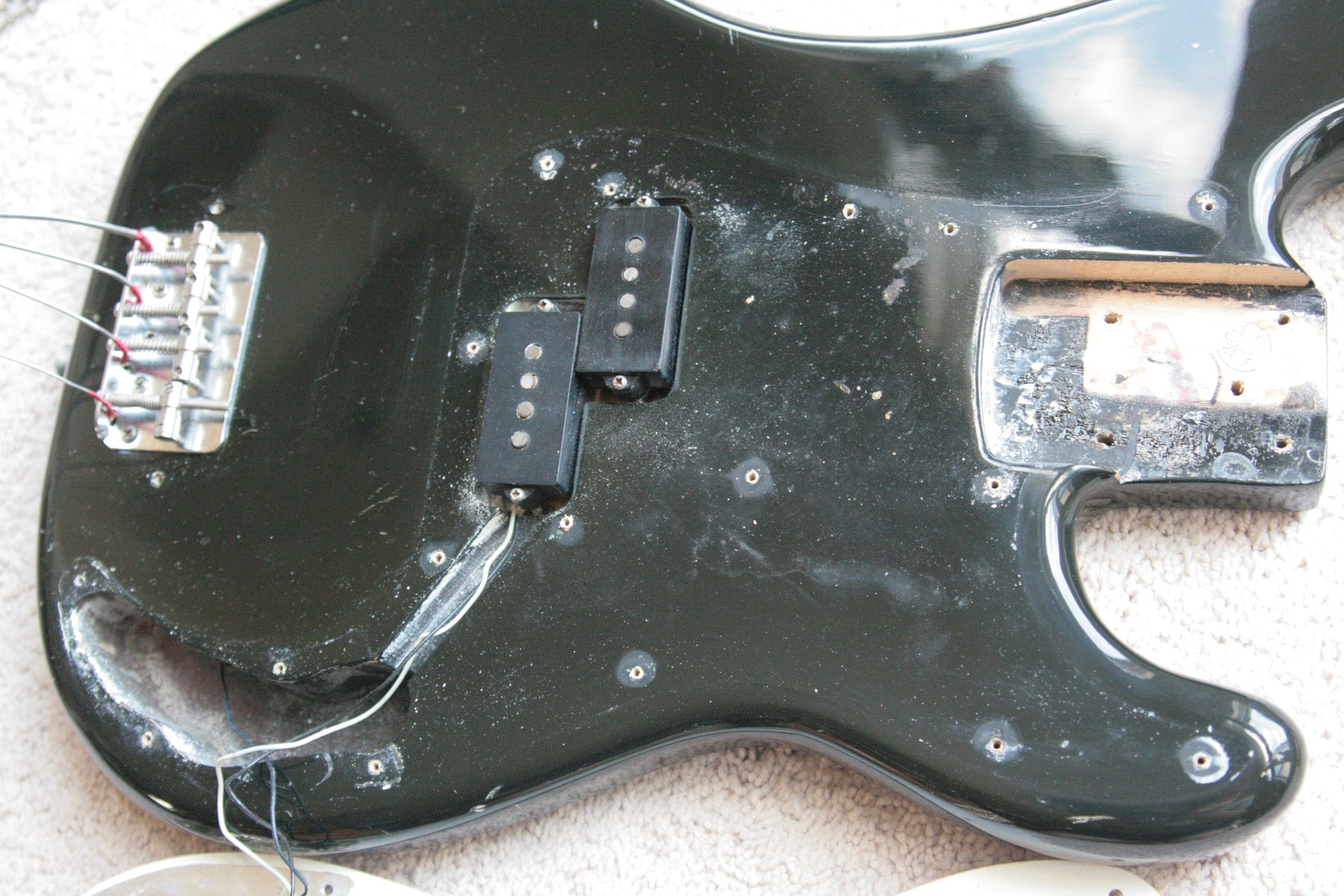 1974 Fender Precision Bass Fretless Black Custom Color - ALL ORIGINAL Vintage P! 1970’s, Maple Board