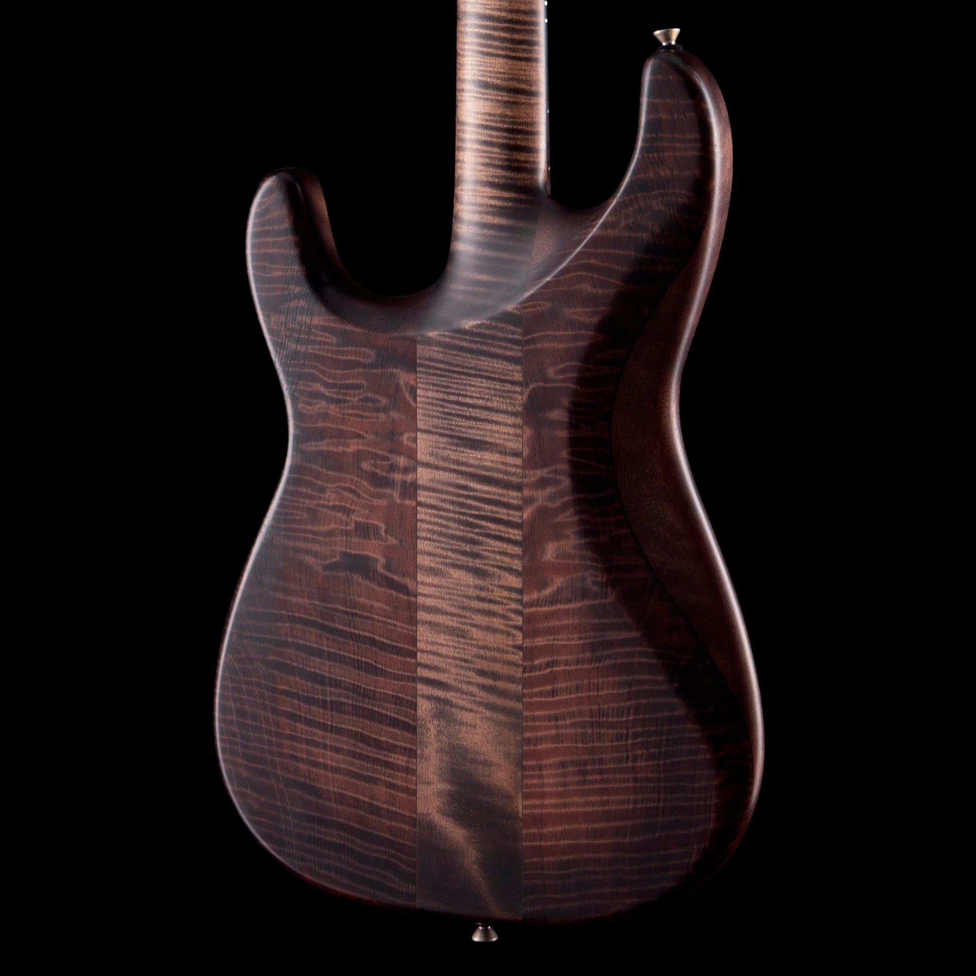 Lucem ST Deluxe Trans Black w/Flamed Giant Redwood Body & Bare Knuckle Irish Tour/Stormy Monday Set